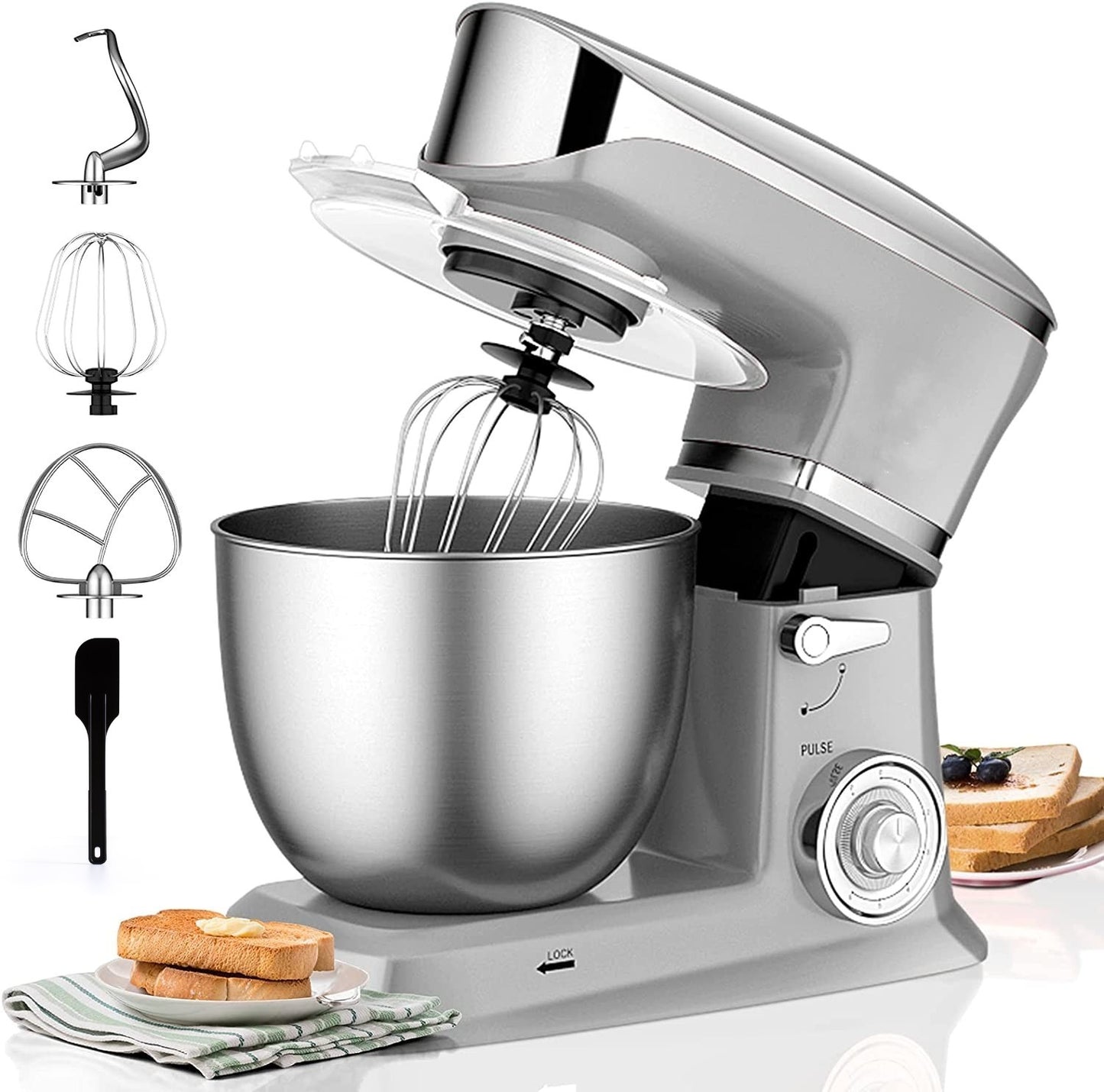 Royalty Line PKM-1900.7: Stand Mixer- 1900W Silver