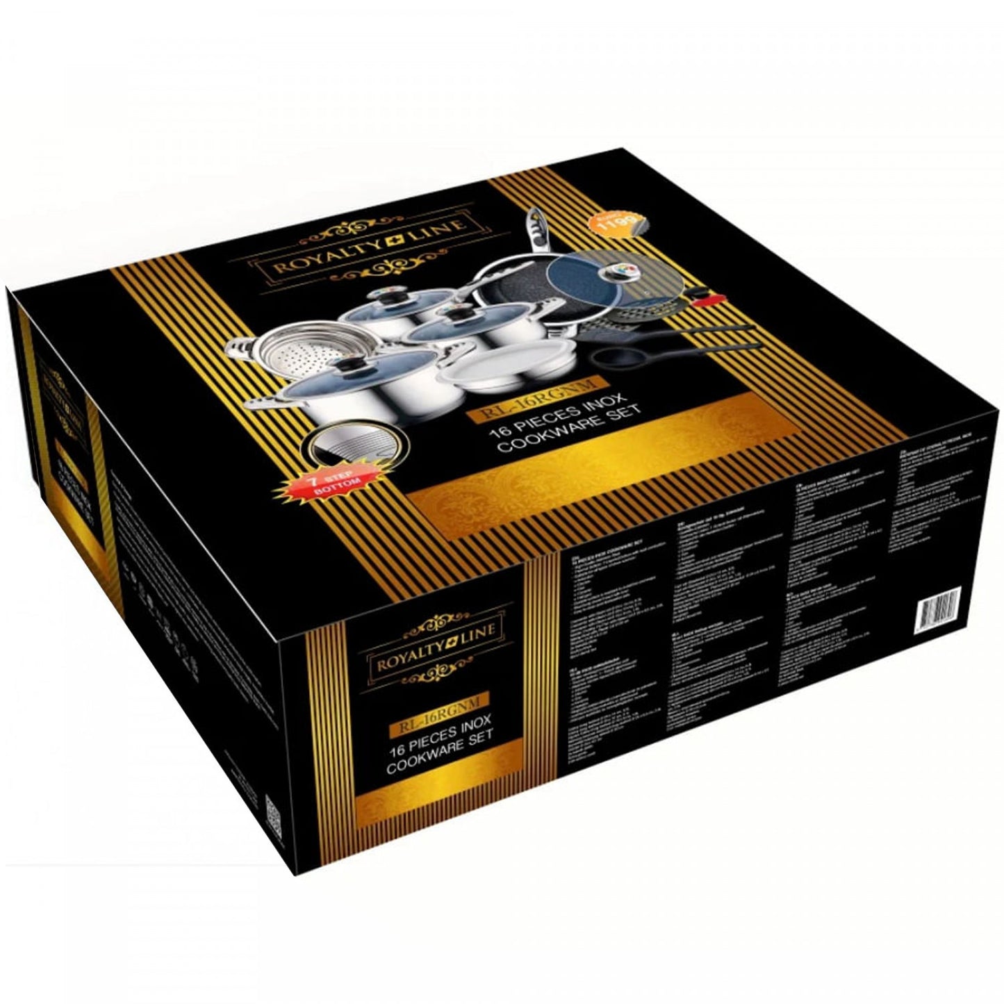 Royalty Line RL-16RGNM: 16 Pieces Premium Stainless Steel Cookware Set
