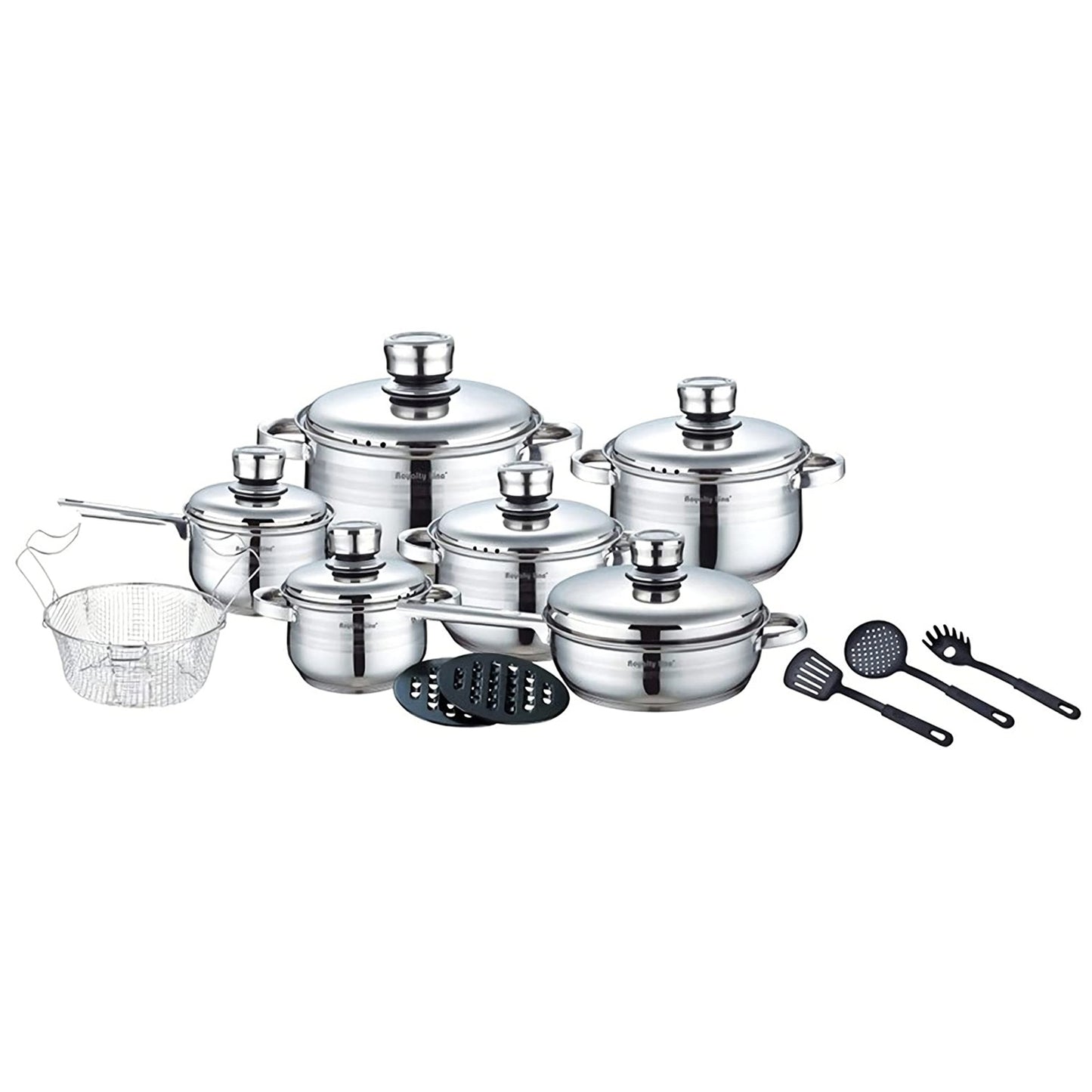 Royalty Line RL-1802: 18 Pieces Stainless Steel Cookware Set w/ Various Utensils