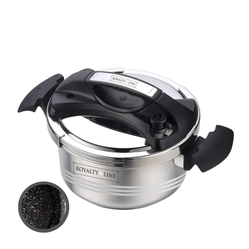 Royalty Line RL-24PS6LM: 24cm Marble Coated Pressure Cooker - 6L