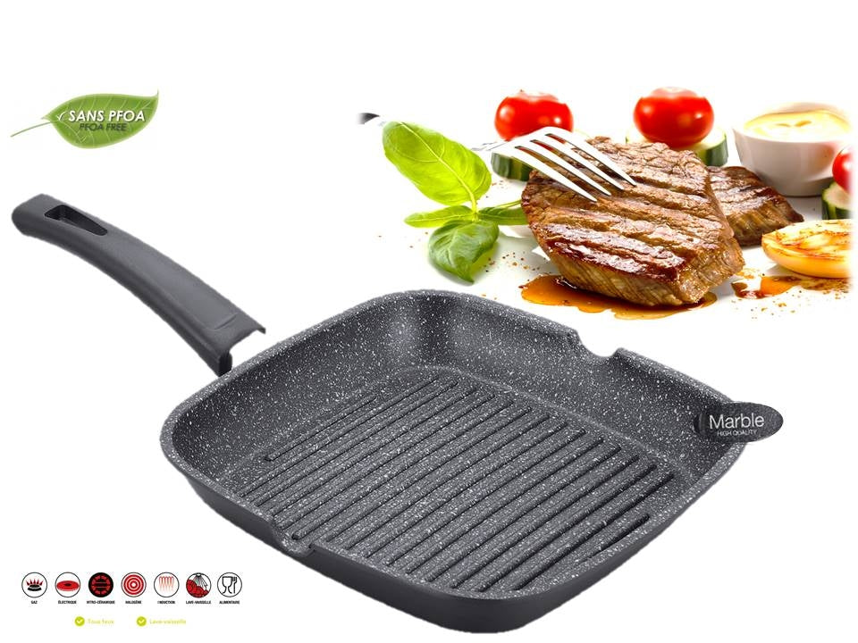 Royalty Line RL-AG24M:Marble Coated Grill Pan - 24cm
