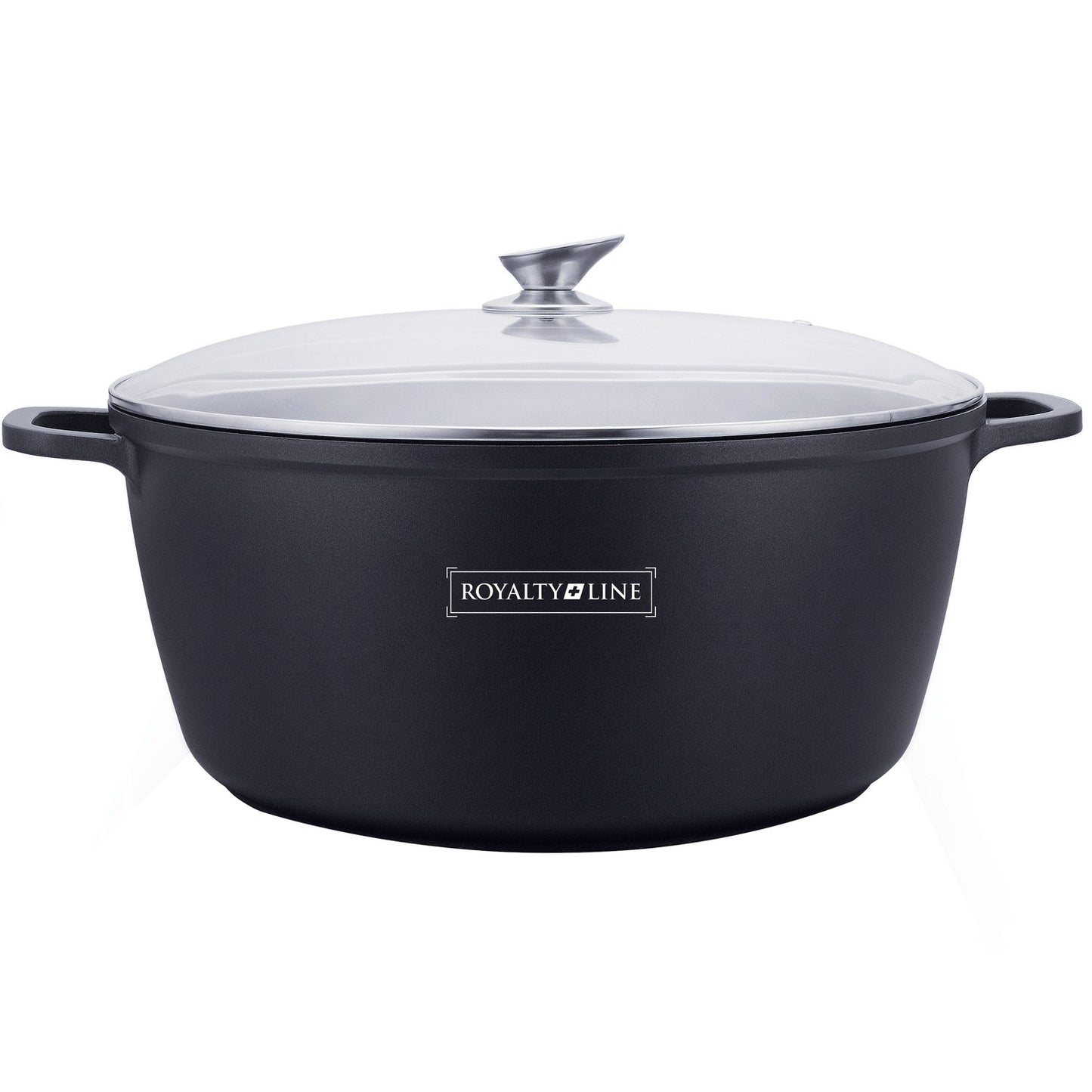 Royalty Line RL-BS40M: Die Cast Casserole with Glass Lid - 40cm