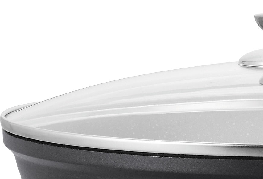 Royalty Line RL-BW30M: Marble Coated Cooking Wok Pan - 30cm