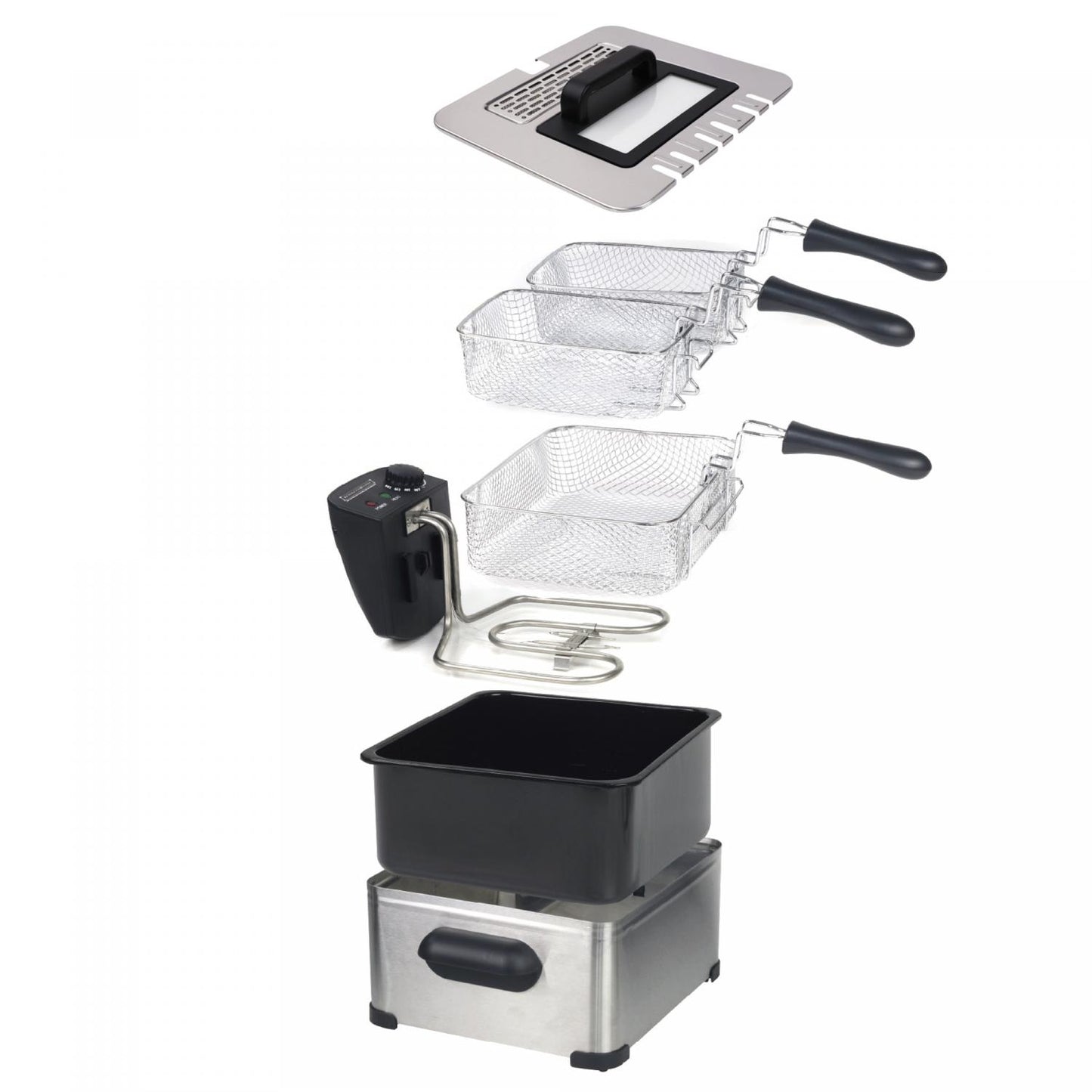 Royalty Line RL-DF4902: Stainless Steel Deep Fryer - 2000W