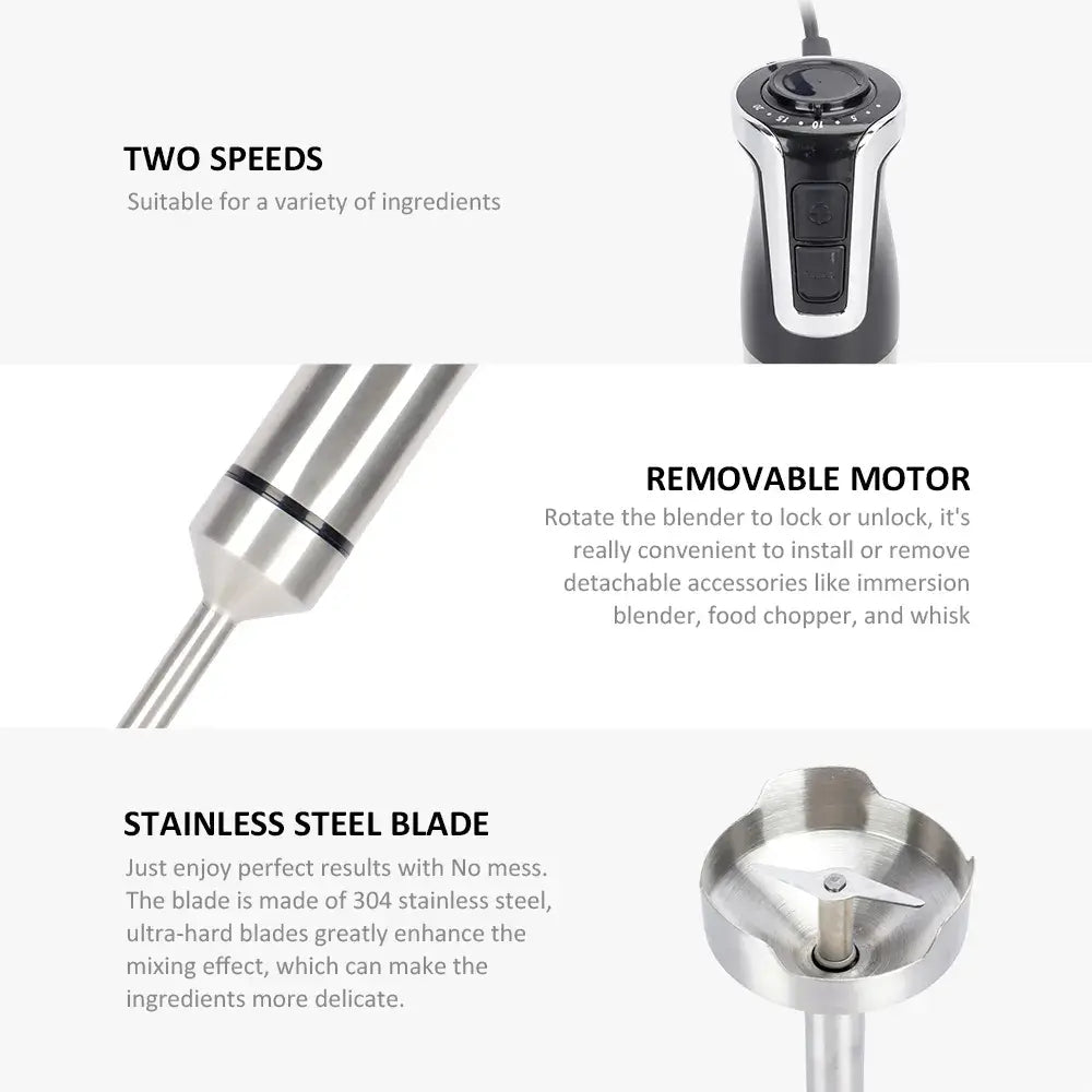 Royalty Line RL ESTM800RED: Powerful Red Stick Immersion Blender for Smoothies and Soups