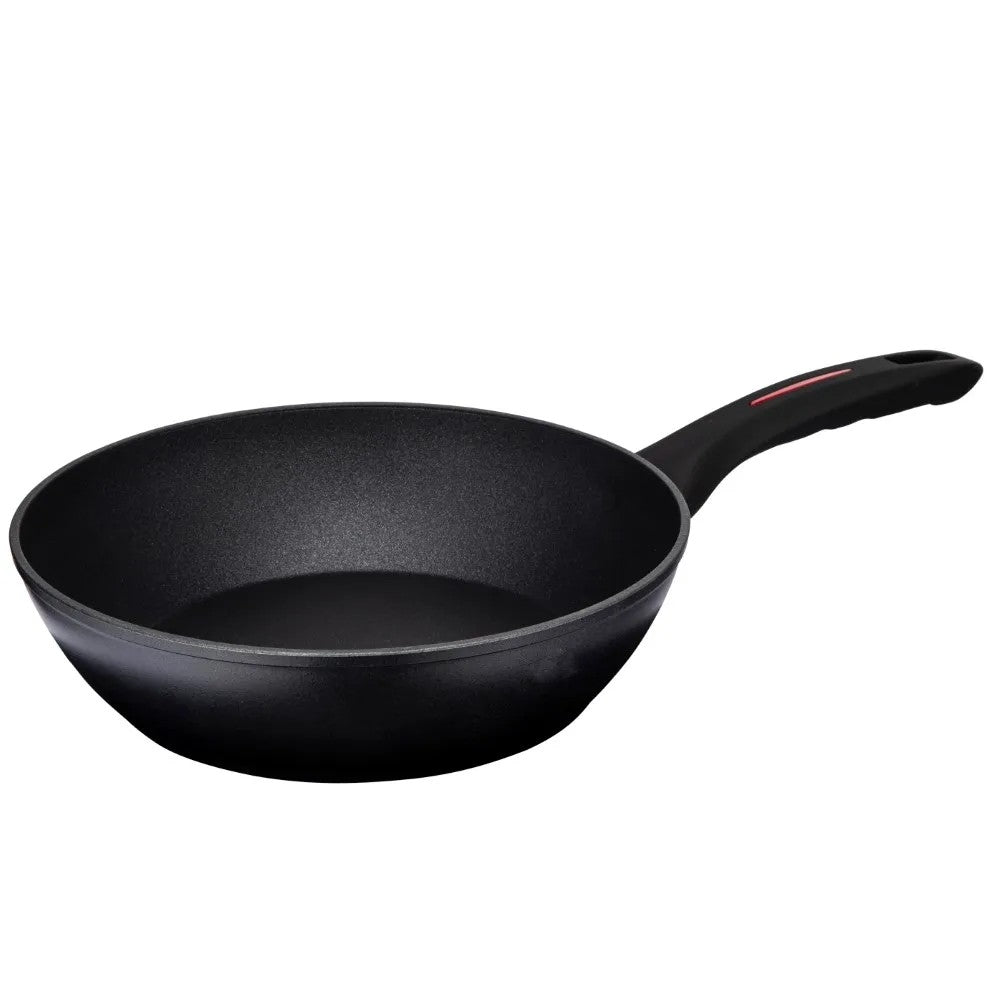Royalty Line RL-FDN24: 24cm Marble Coated Deep Frying Pan with Lid - 2.2L