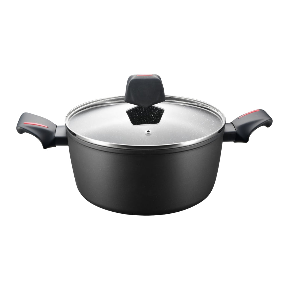 Royalty Line RL-FTN24: 24cm Die-Cast Greblon Marble Coated Casserole - 4.5L