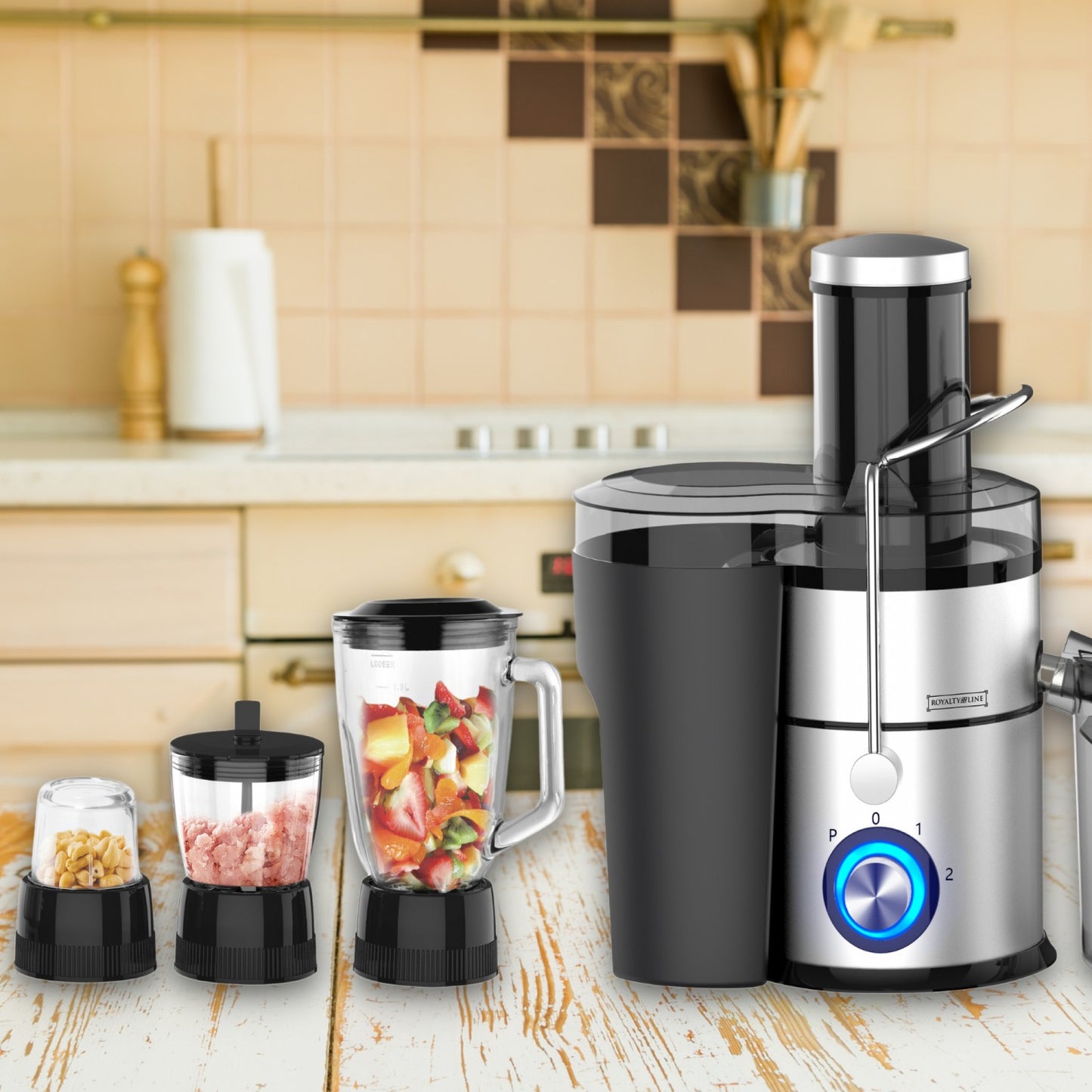Royalty Line RL-PJ19003: 4-in-1 Juicer, Blender, Chopper & Grinder
