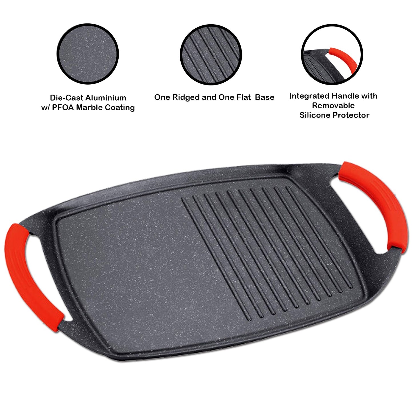 Royalty line RL-BTG47M: Die Cast Aluminium Marble Coated Two Handle Grill Pan