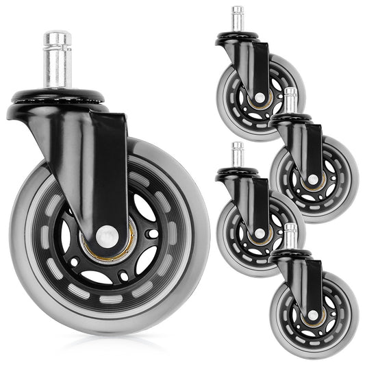 Rubber chair wheels 7.5 cm / 11 mm 5 pcs.