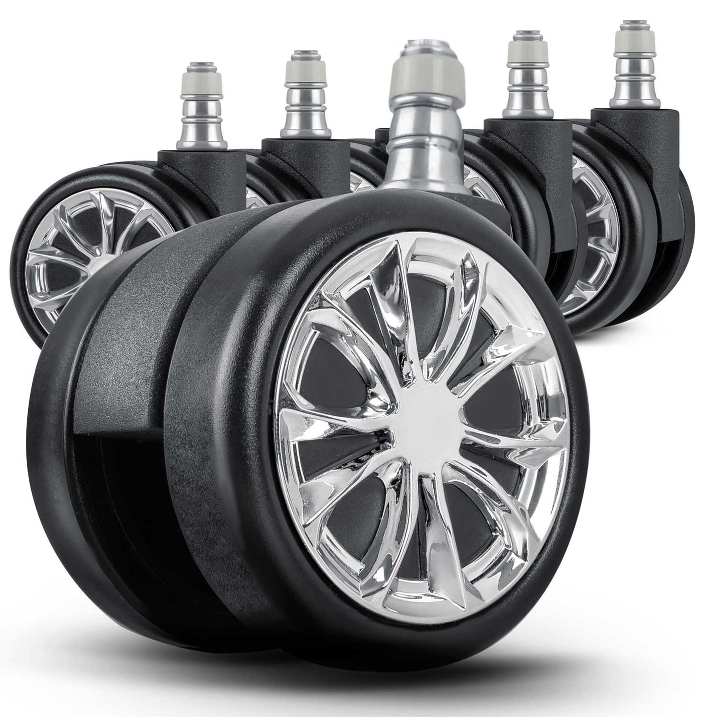 Rubberized wheels for black Sofotel armchairs, 5 pcs