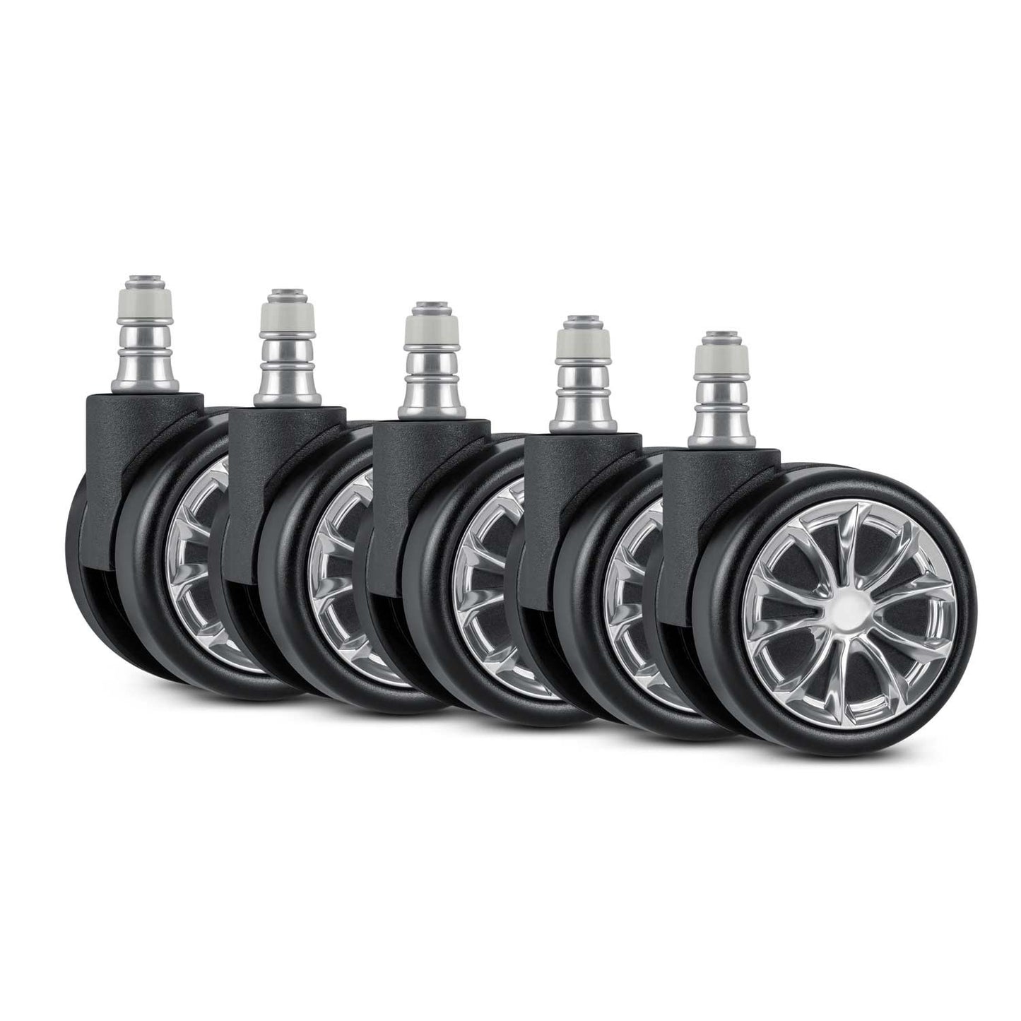Rubberized wheels for black Sofotel armchairs, 5 pcs