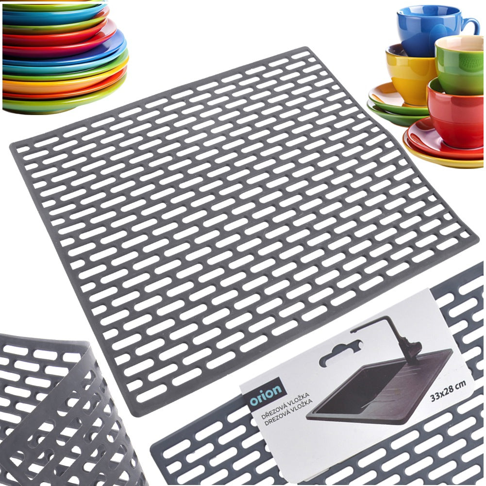 Rubber sink mat grey 33x28 cm