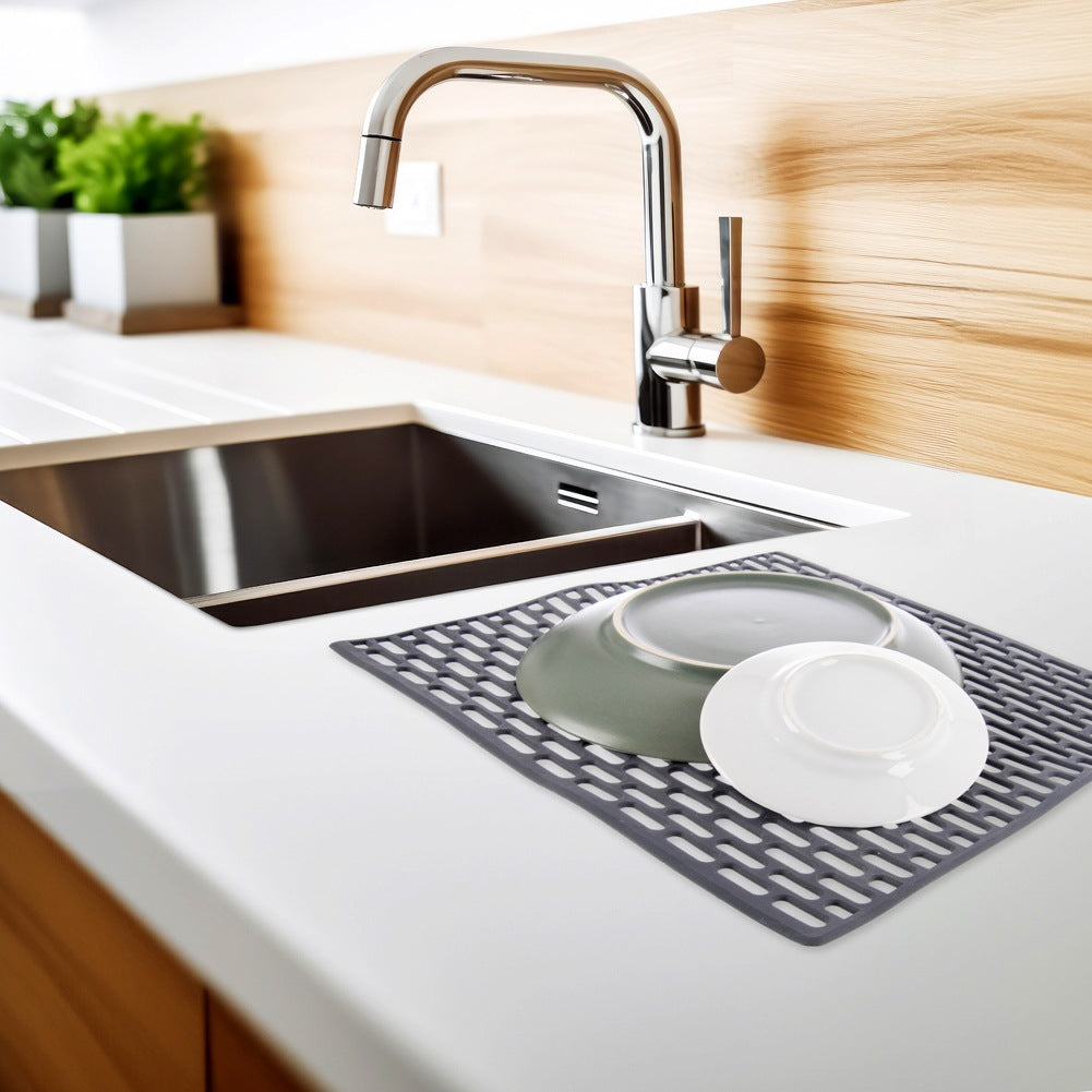Rubber sink mat grey 33x28 cm
