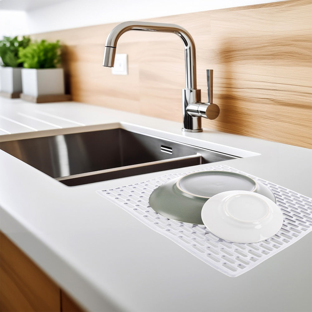 Rubber sink mat white 33x28 cm