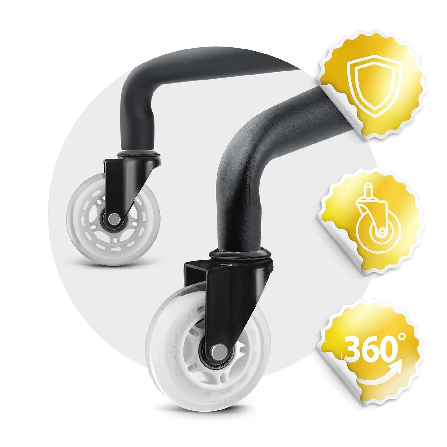 Rubber wheels for transparent Sofotel armchairs, 5 pcs