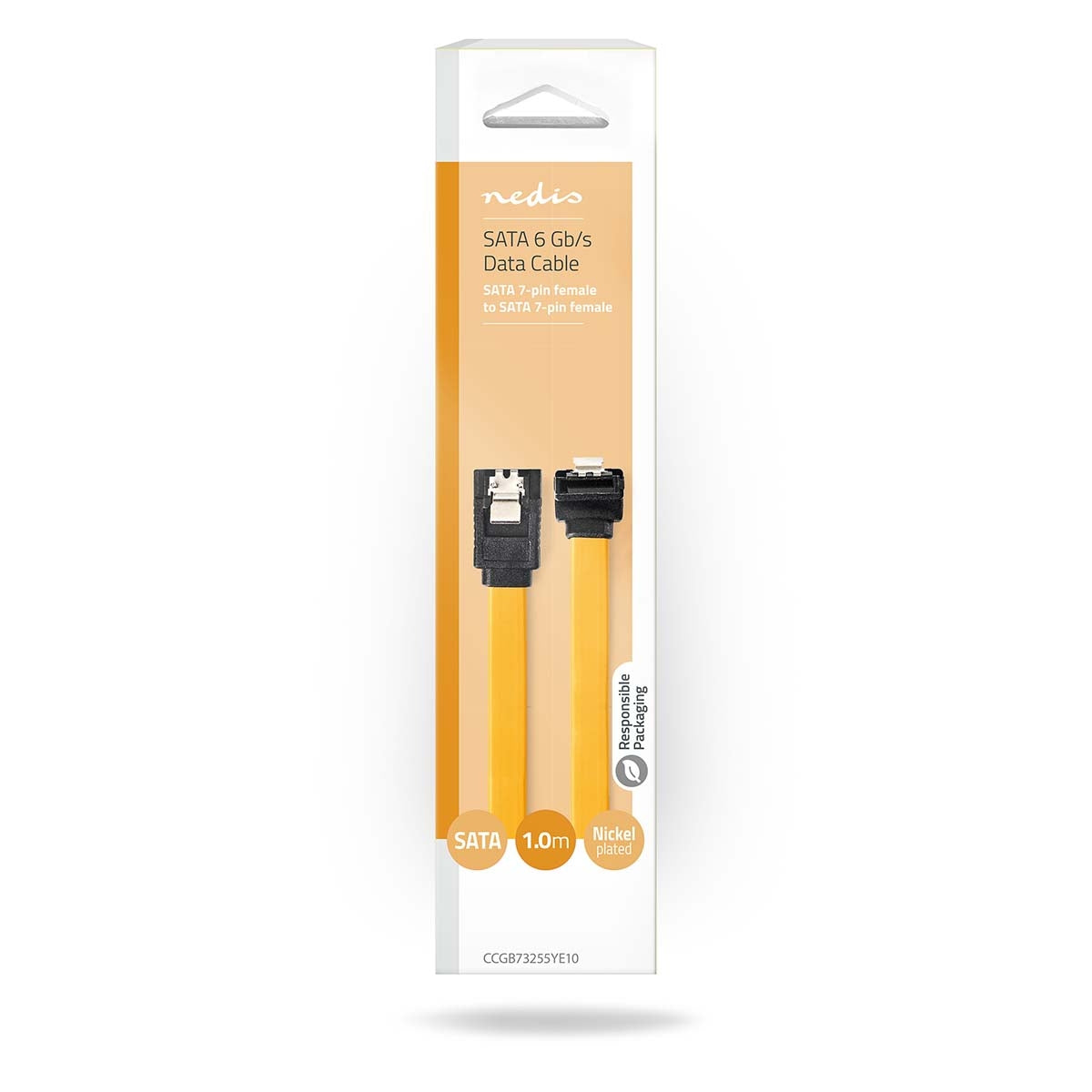 SATA Cable | 6 Gbps | SATA 7-Pin Female | SATA 7-Pin Female | Nickel Plated | 1.00 m | Flat | PVC | Yellow | Box