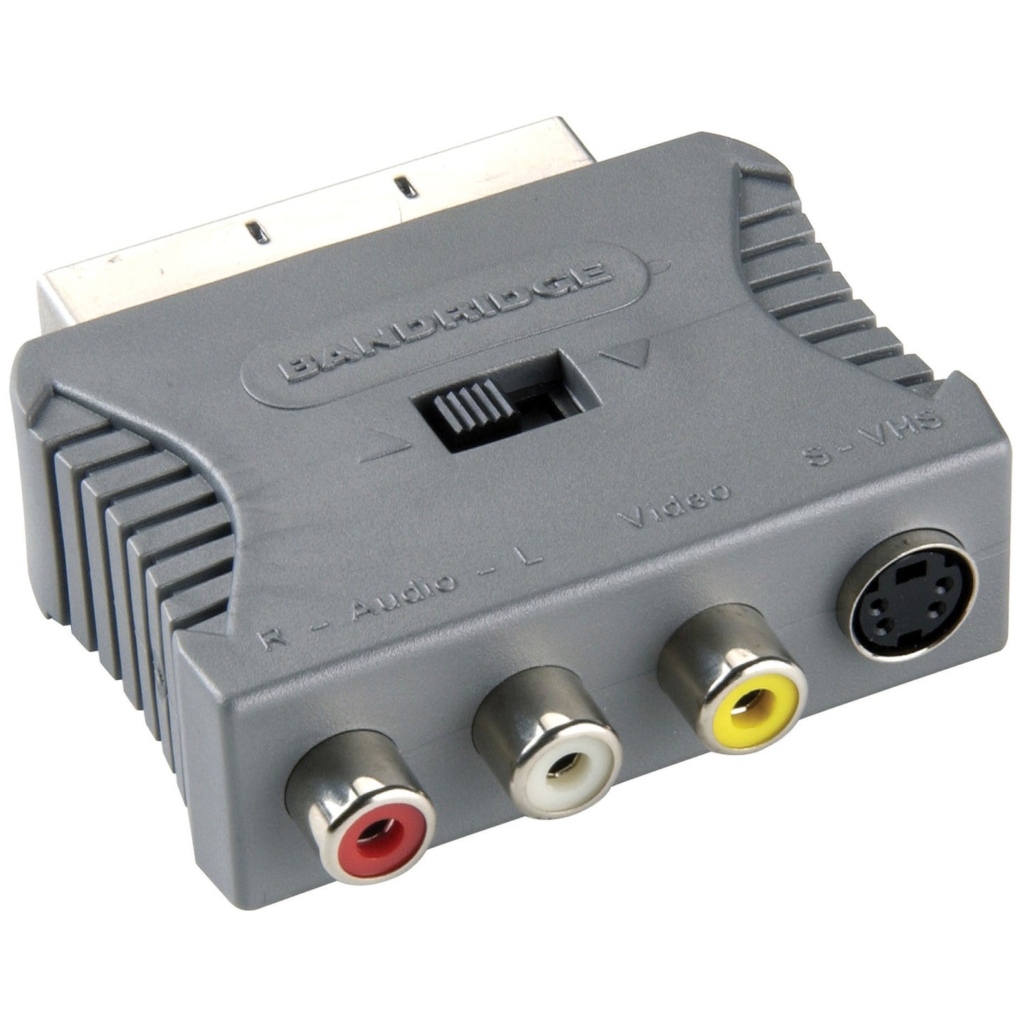 SCART-Adapter SCART male - S-Video, female + 3x RCA, female Grey