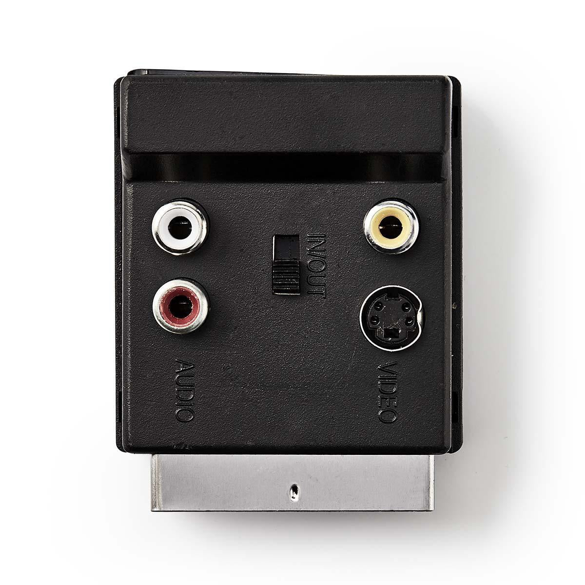 SCART adapter | SCART Male | S-Video Female / SCART Female / 3x RCA Female | Nickel Plated | Switchable | ABS | Black | 1 pc. | Plastic bag