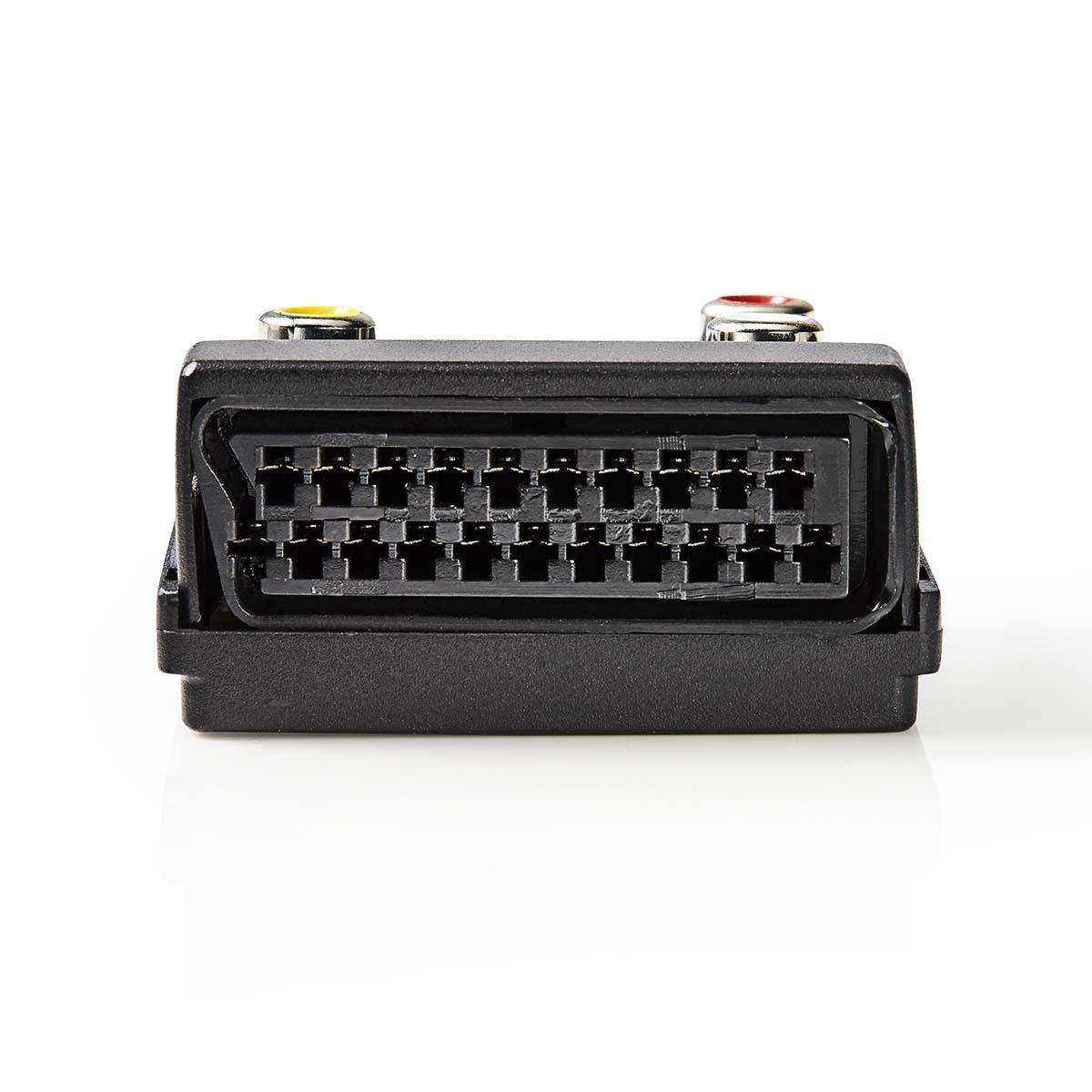 SCART adapter | SCART Male | S-Video Female / SCART Female / 3x RCA Female | Nickel Plated | Switchable | ABS | Black | 1 pc. | Plastic bag
