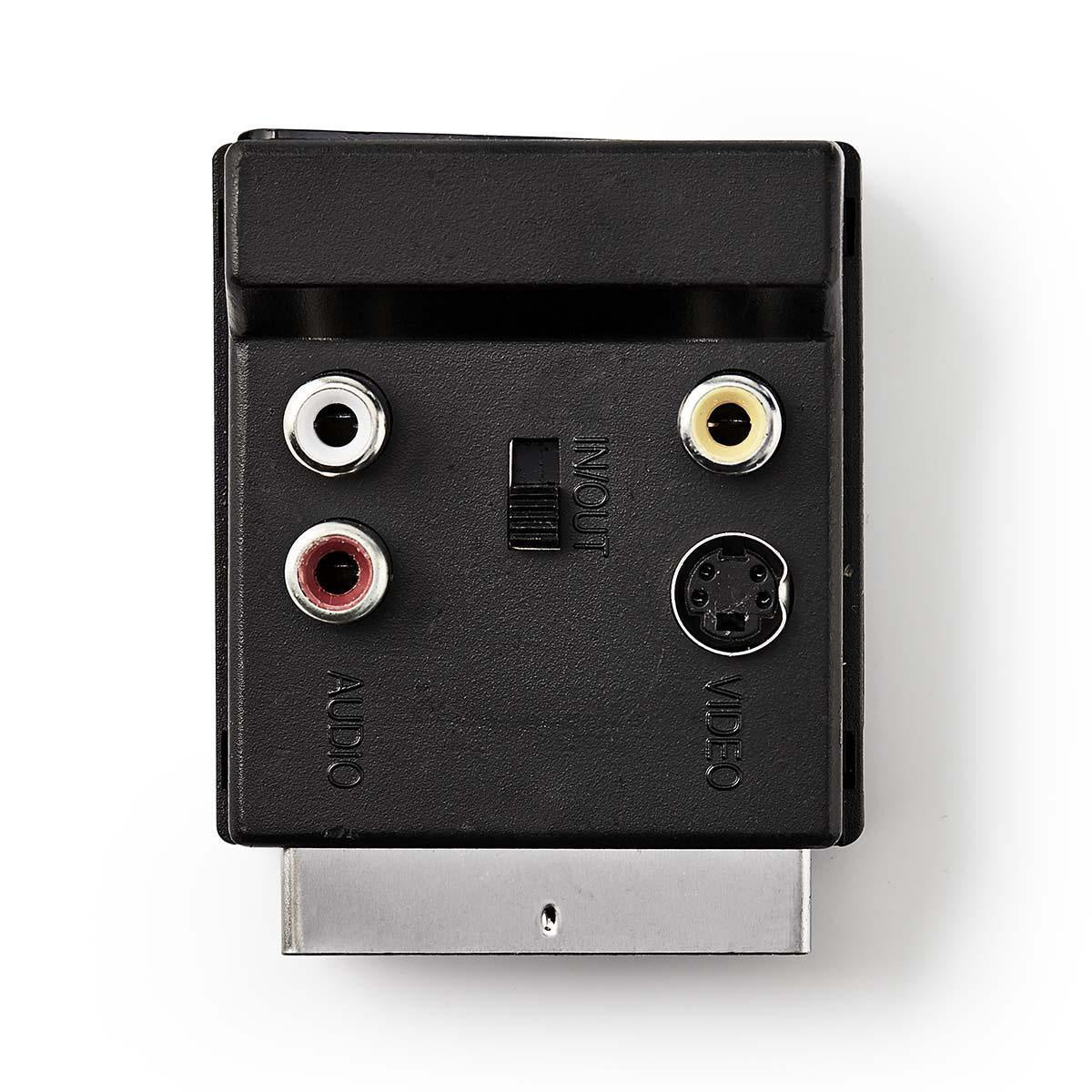 SCART adapter | SCART Male | S-Video Female / SCART Female / 3x RCA Female | Nickel Plated | Switchable | ABS | Black | 1 pc. | Plastic bag