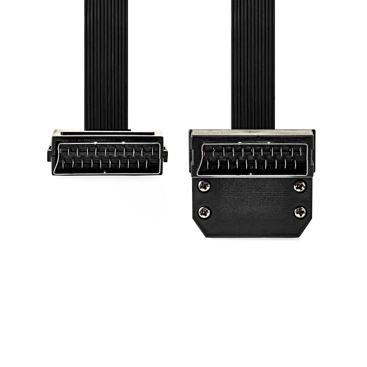 SCART cable | SCART Male | SCART Male | Nickel plated | 480p | 2.00 m | Flat | PVC | Black | Envelope