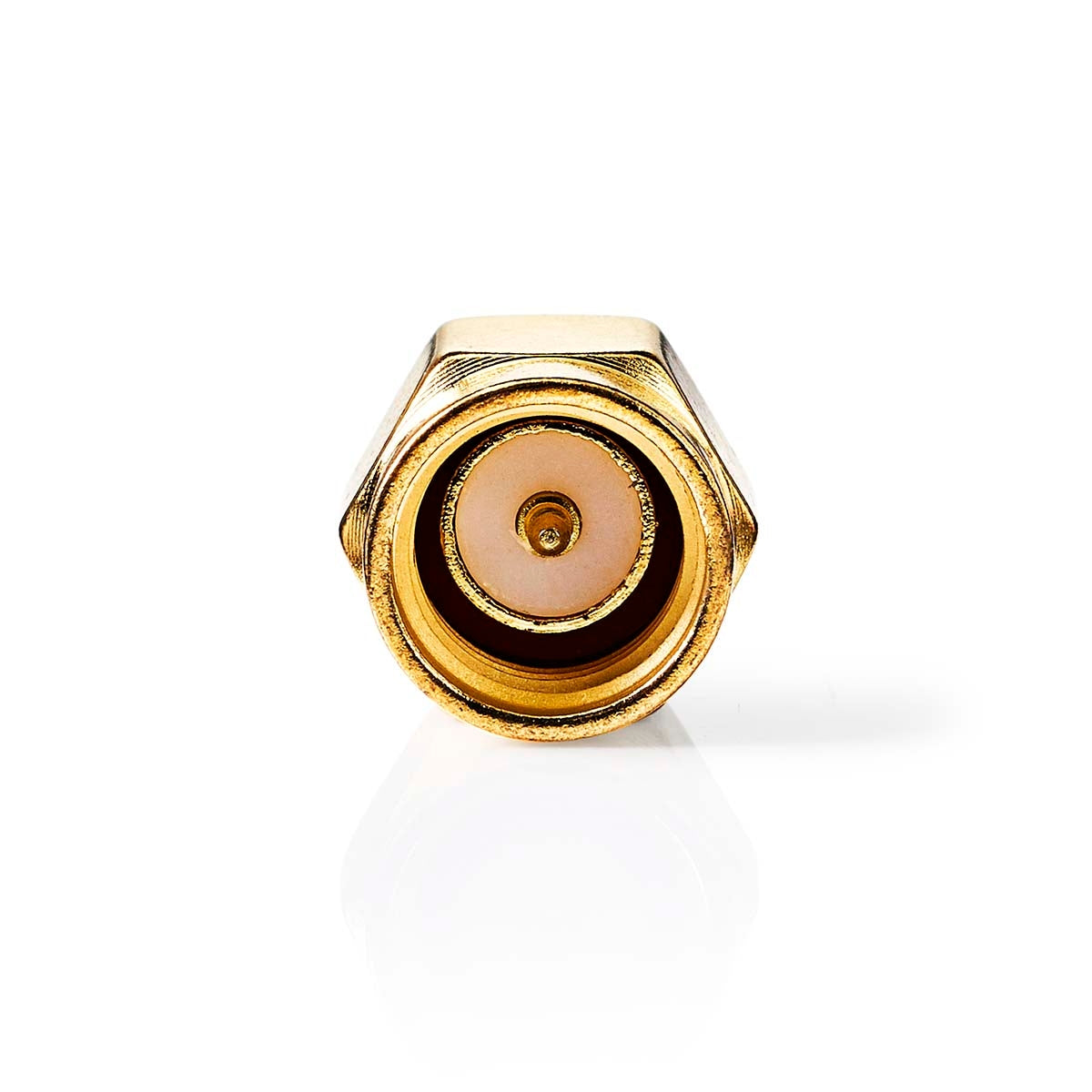 SMA Adapter | SMA Female Reverse Polarity | SMA Male | Gold Plated | 50 Ohm | Straight | Copper | Gold | 2 pcs. | Box