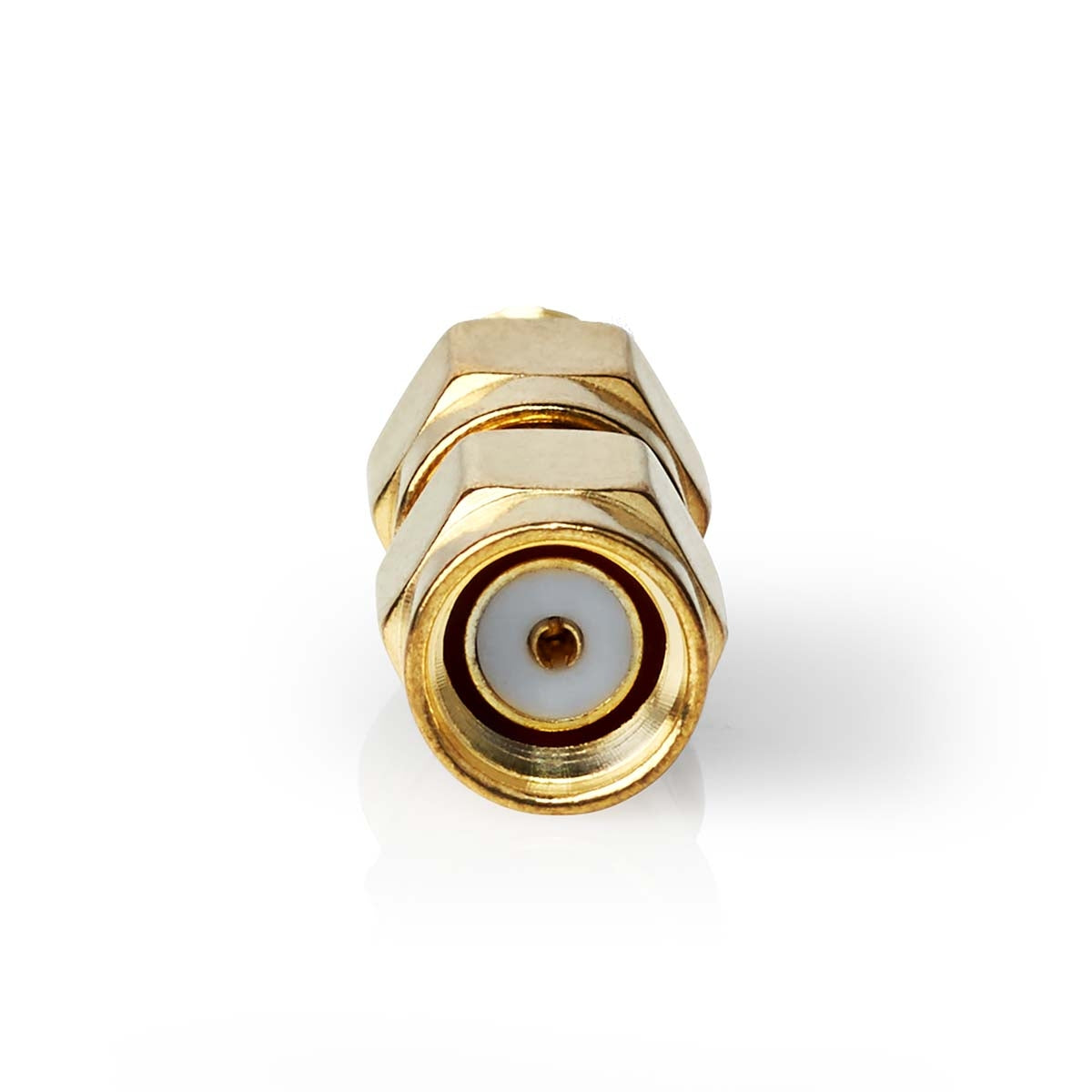 SMA Adapter | SMA Male Reverse Polarity | SMA Female | Gold Plated | 50 Ohm | Straight | Copper | Gold | 2 pcs. | Box