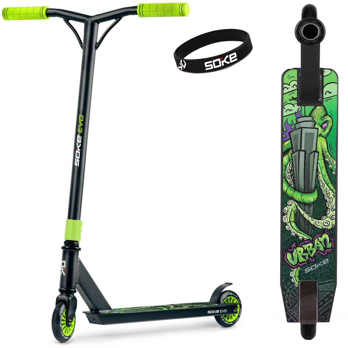 SOKE EVO green stunt scooter