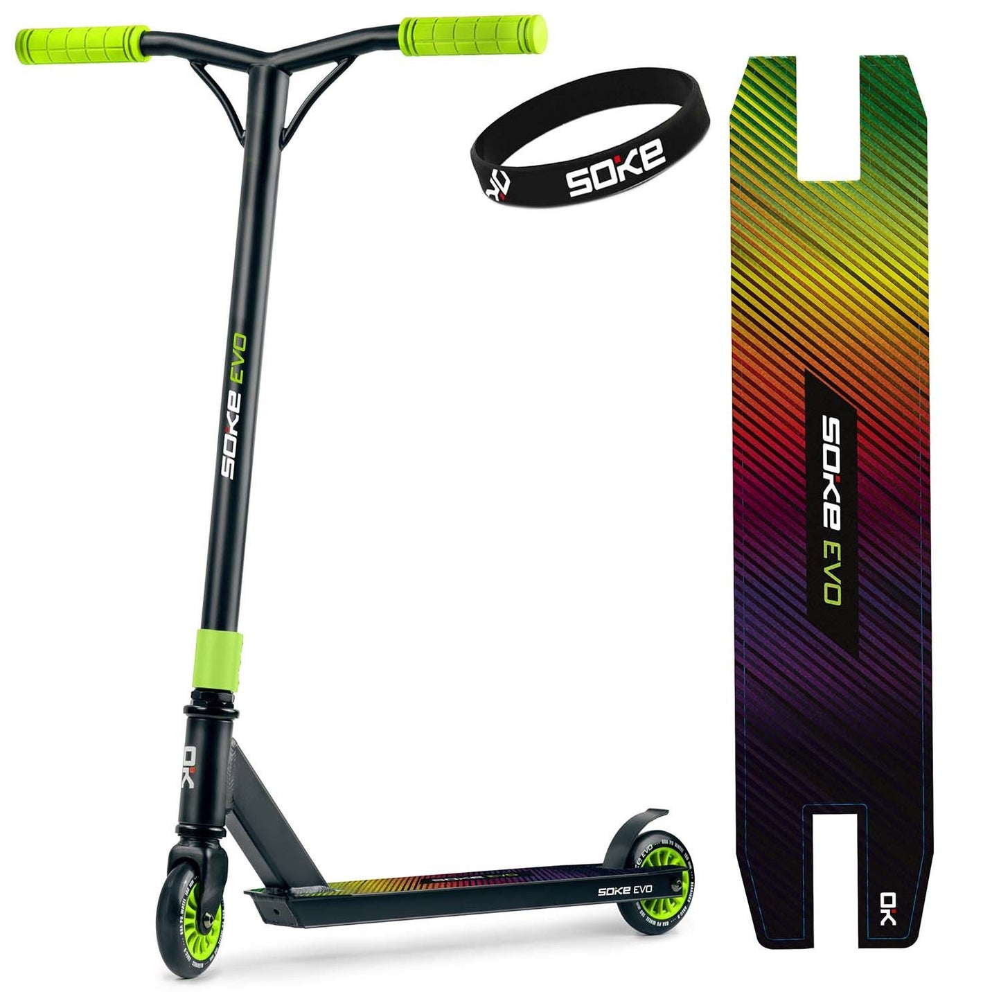 SOKE EVO green stunt scooter