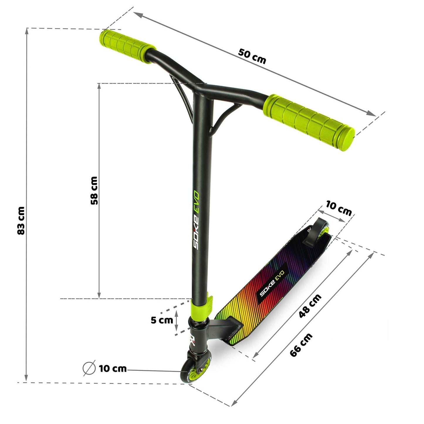 SOKE EVO green stunt scooter