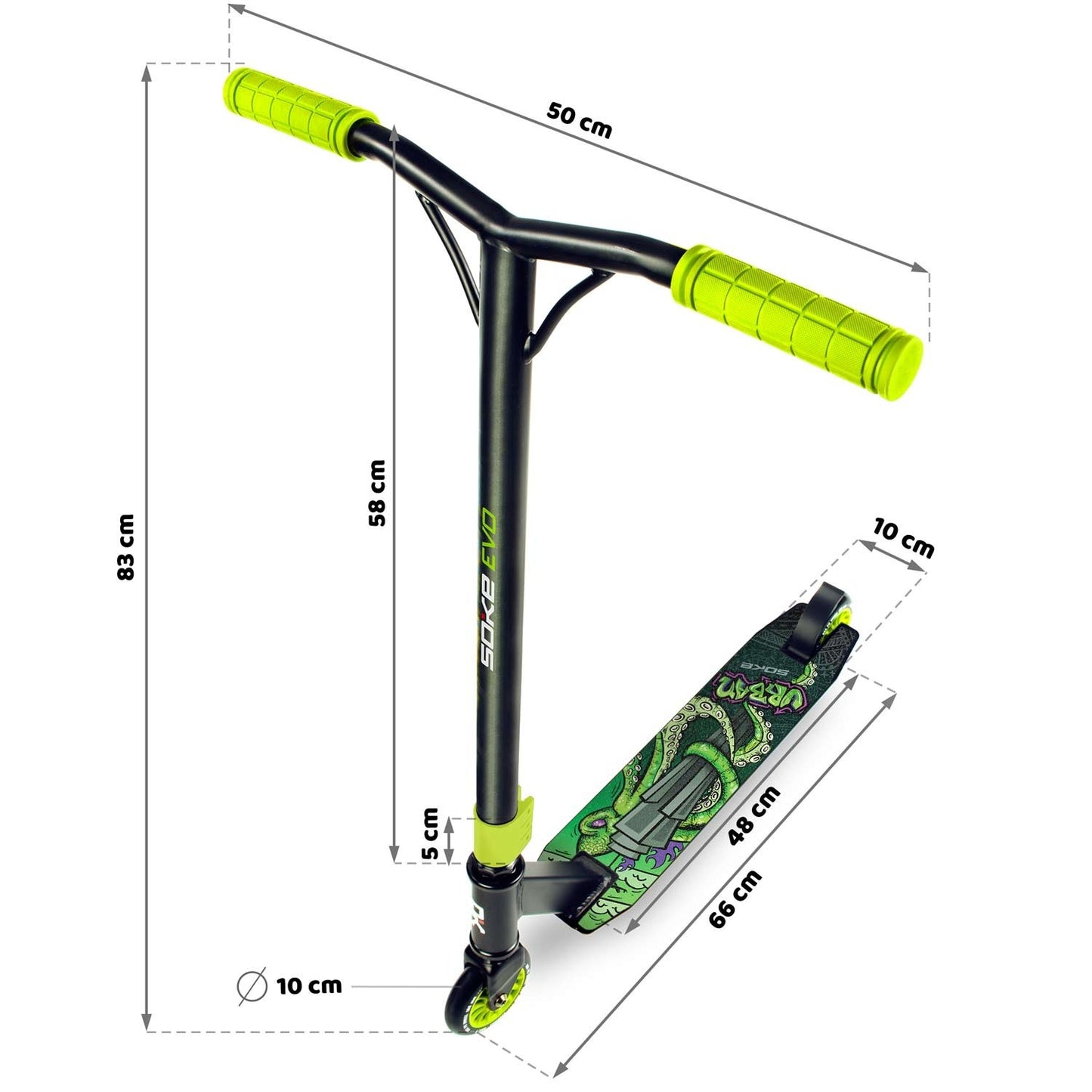 SOKE EVO green stunt scooter