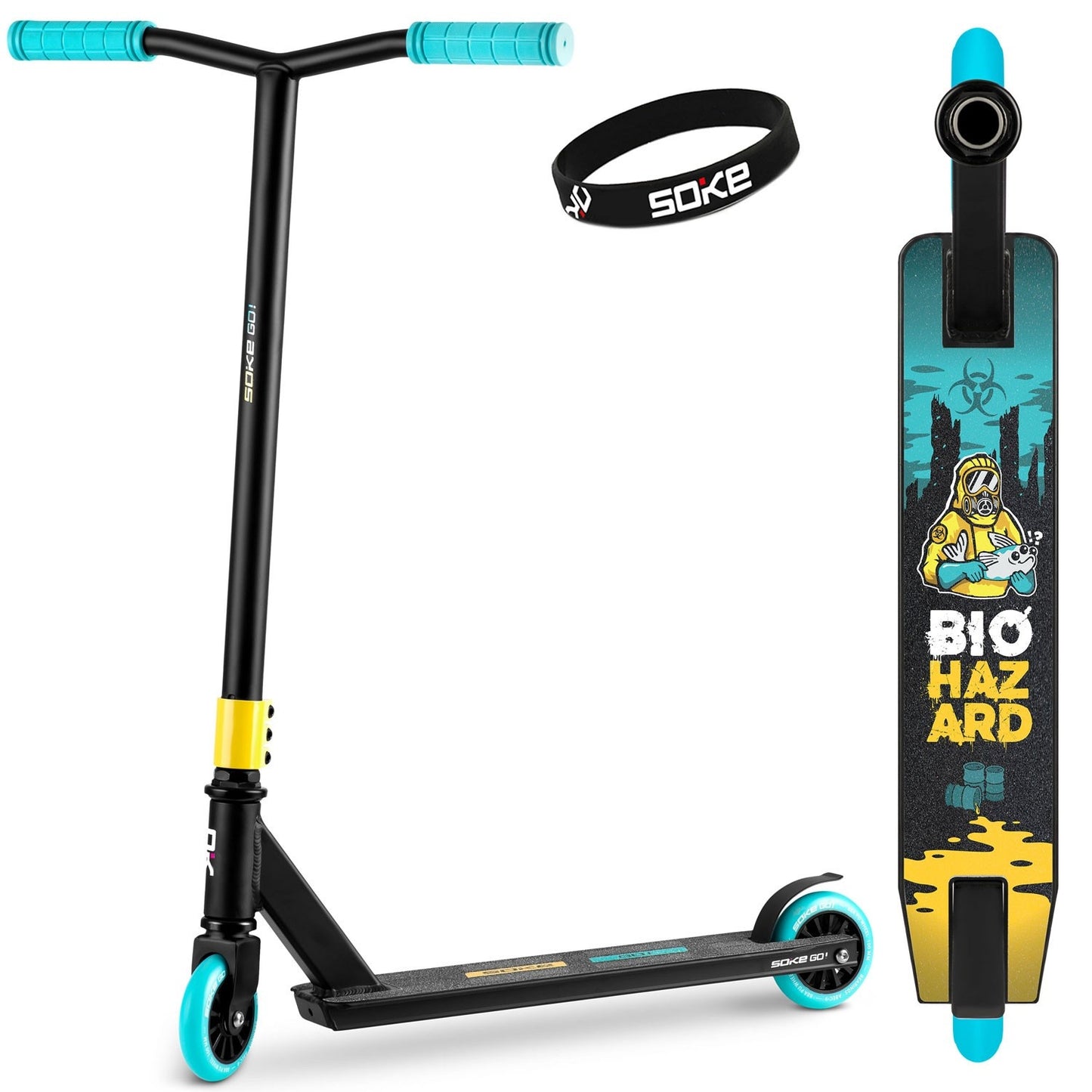 SOKE GO! Stunt Scooter Yellow Blue