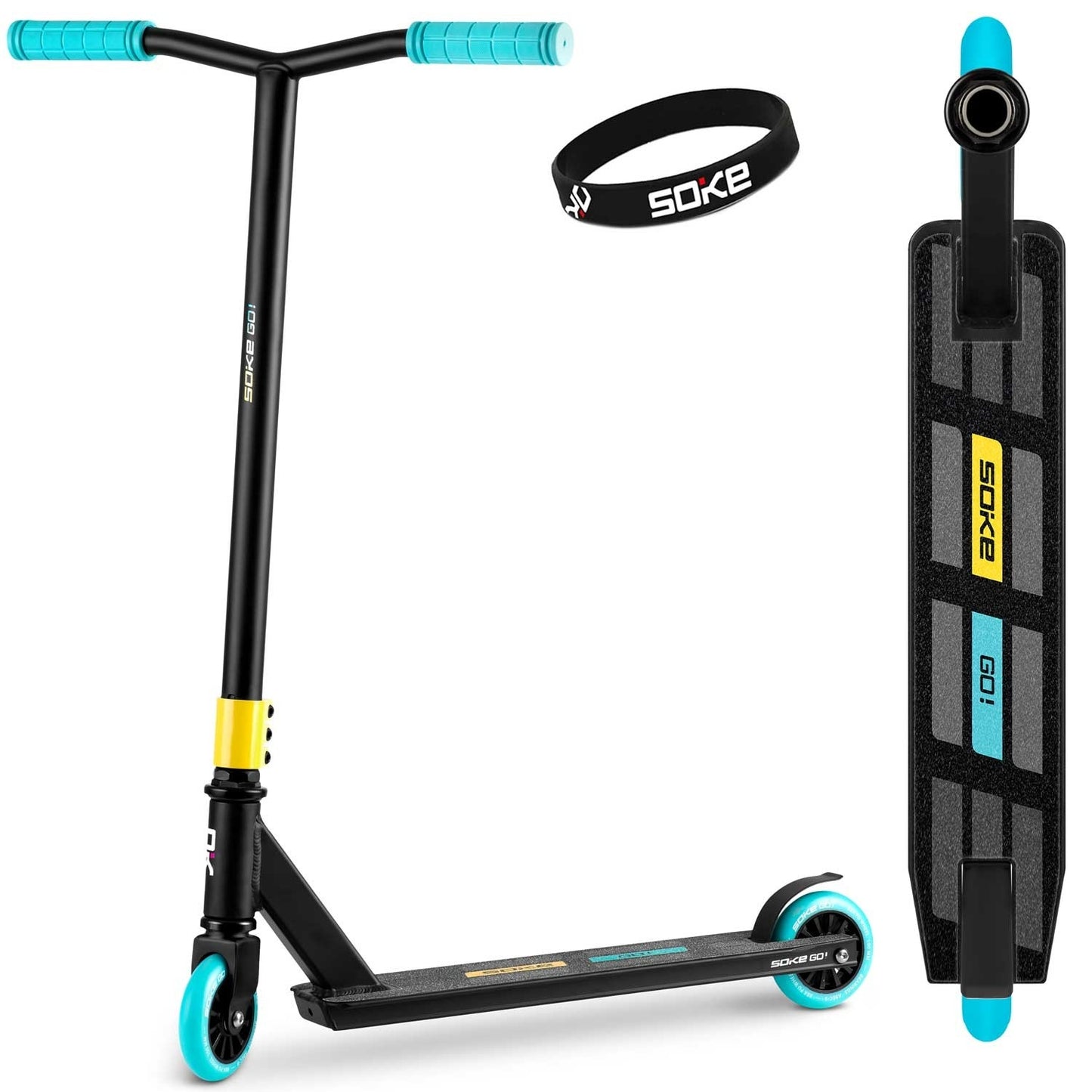 SOKE GO! Stunt Scooter Yellow Blue