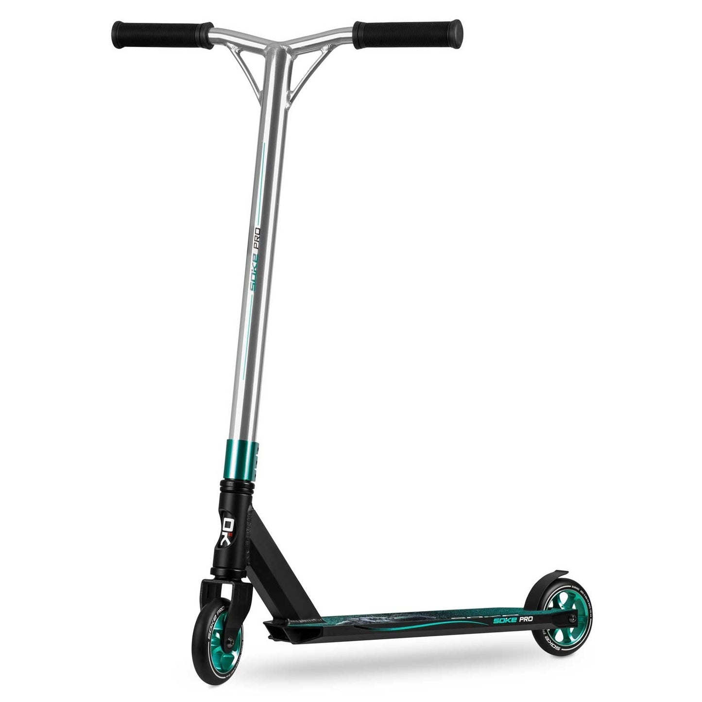 SOKE PRO Stunt Scooter Silver-Turquoise