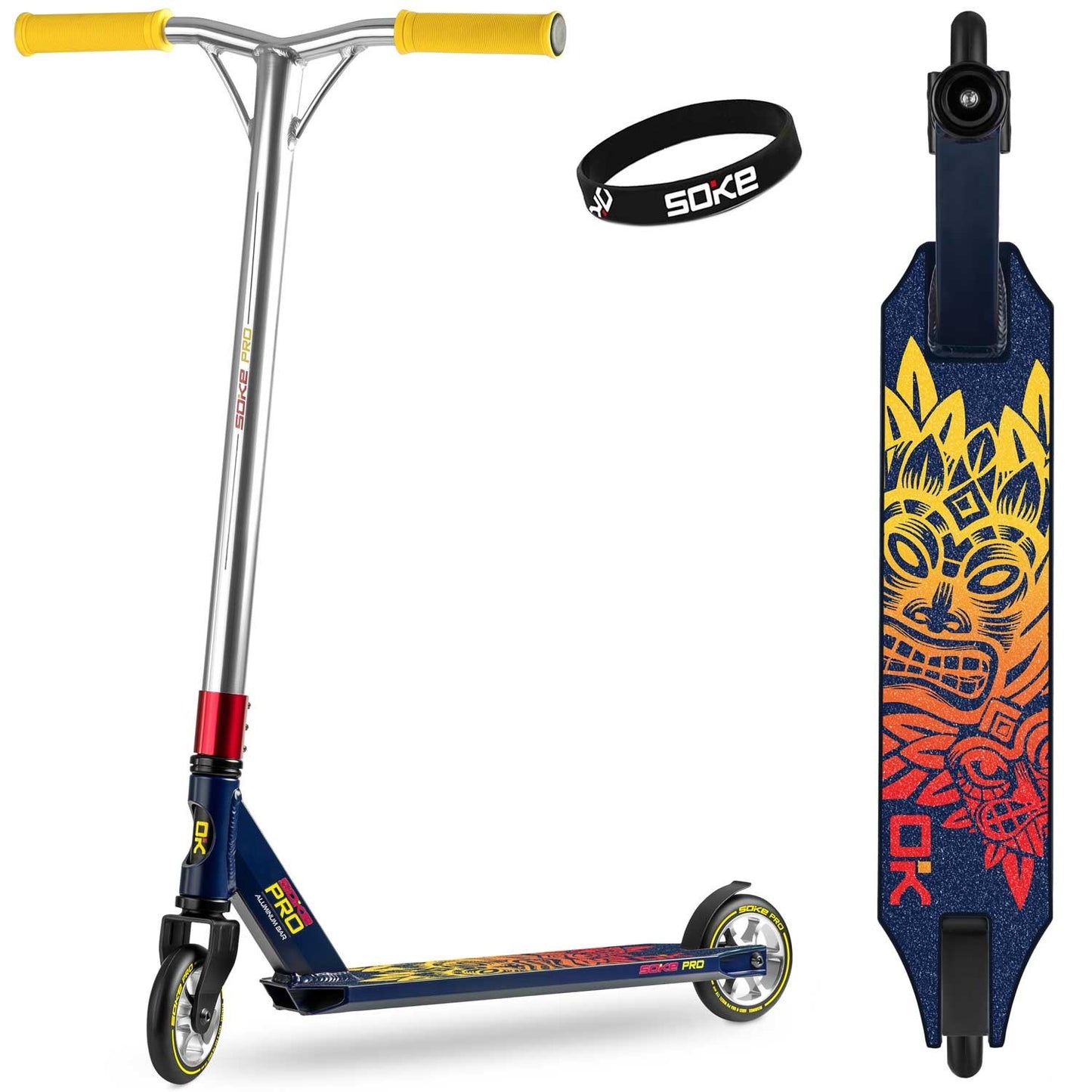 SOKE PRO stunt scooter navy blue and red