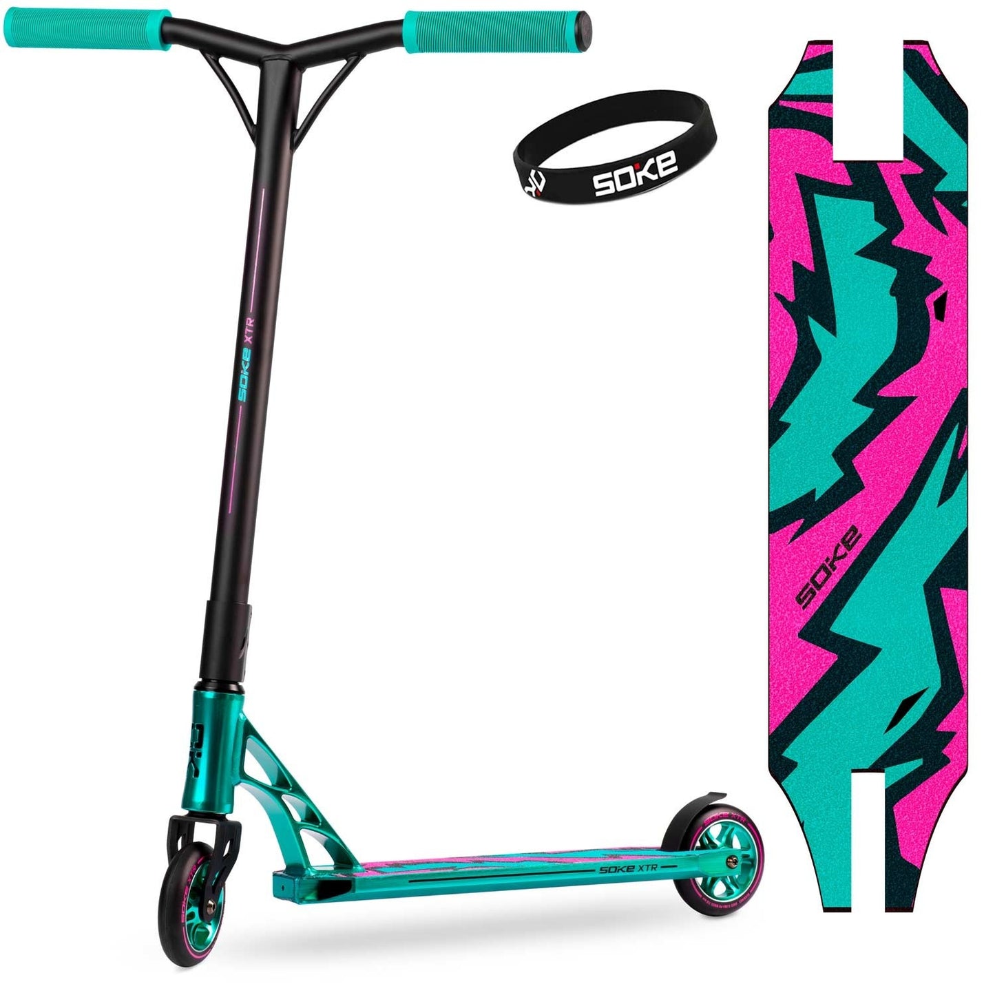 SOKE XTR Stunt Scooter Turquoise Pink