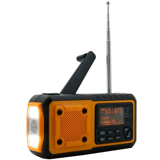 SOUNDMASTER Digital crank radio with LED light, solar panel & Bluetooth