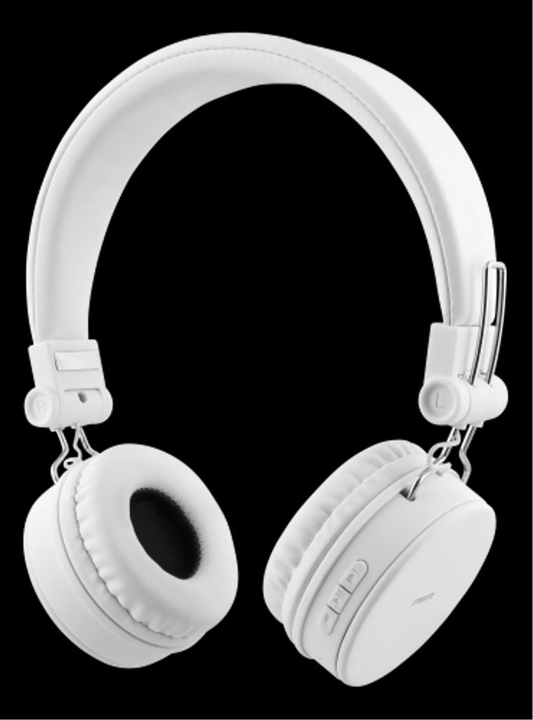 STREETZ Foldable On-Ear Bluetooth Headset, 3.5mm - White