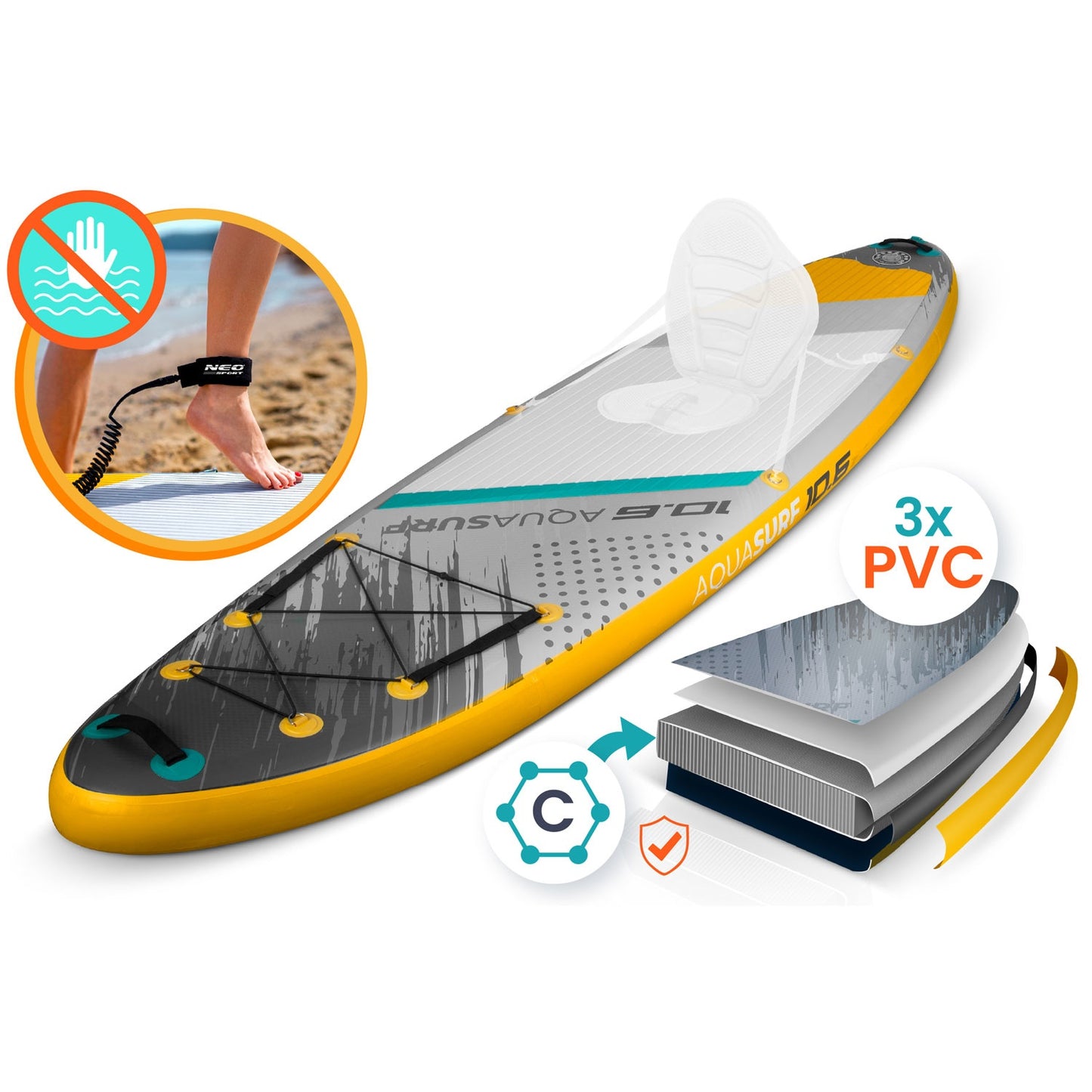 SUP Board 320 x 84 x 15 cm, Neo-Sport Material
