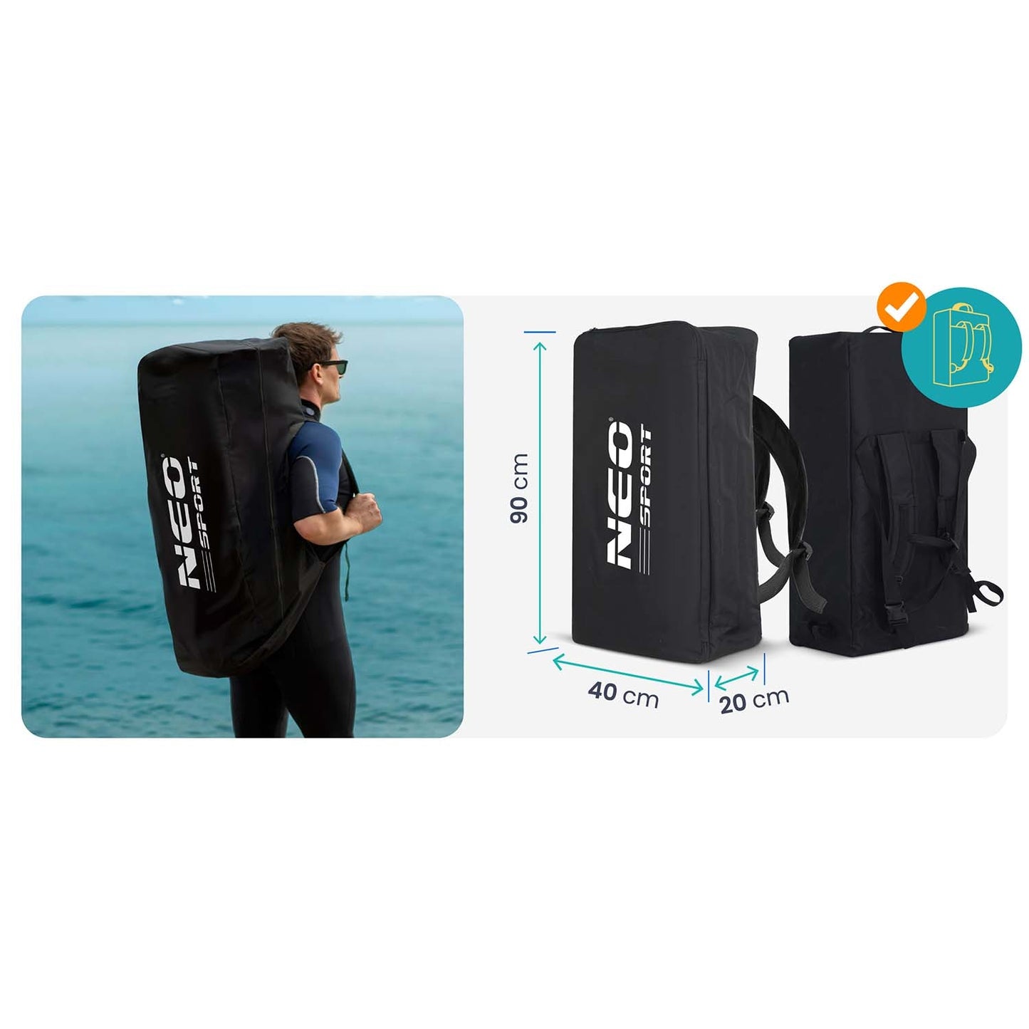 SUP Board 320 x 84 x 15 cm, Neo-Sport Material