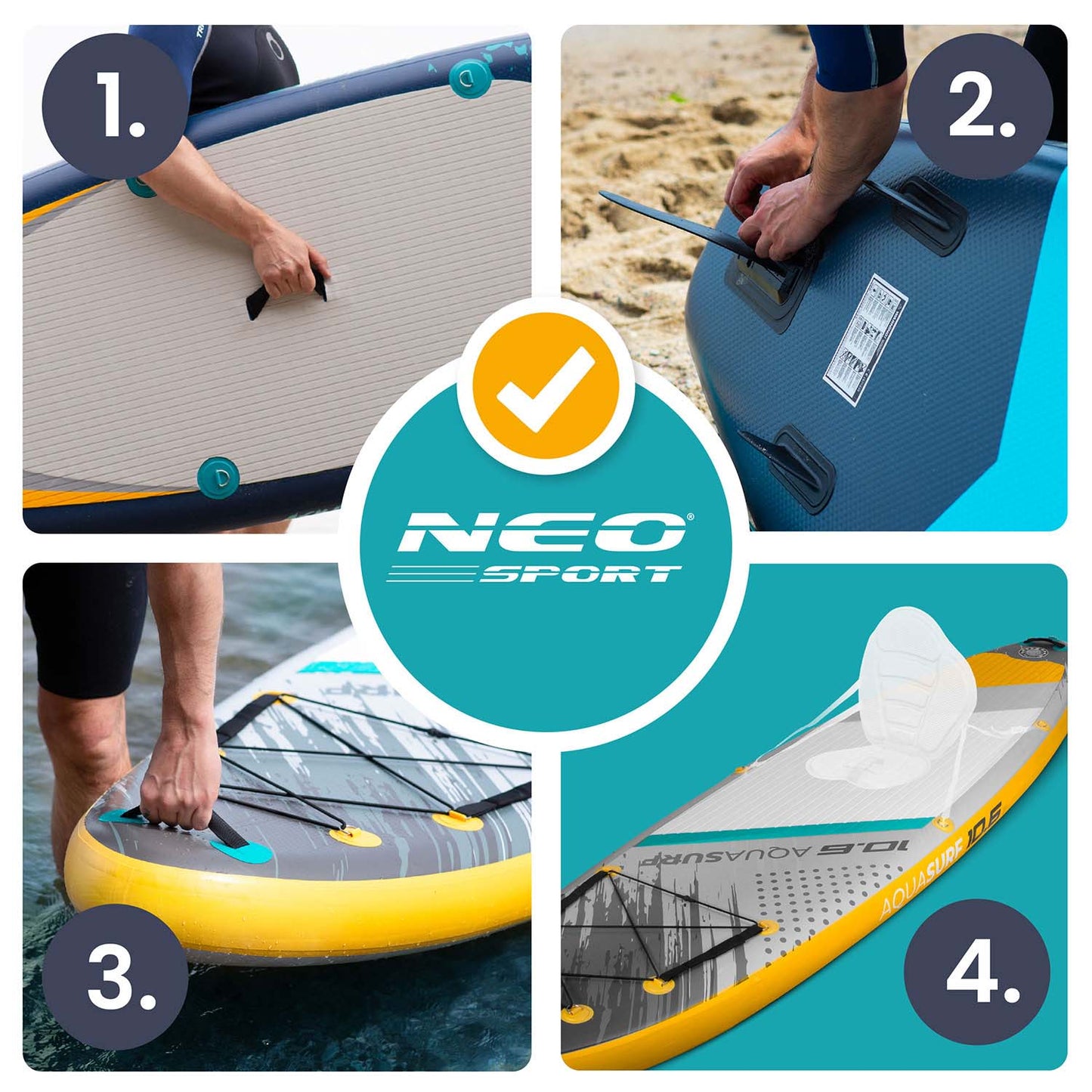SUP Board 320 x 84 x 15 cm, Neo-Sport Material