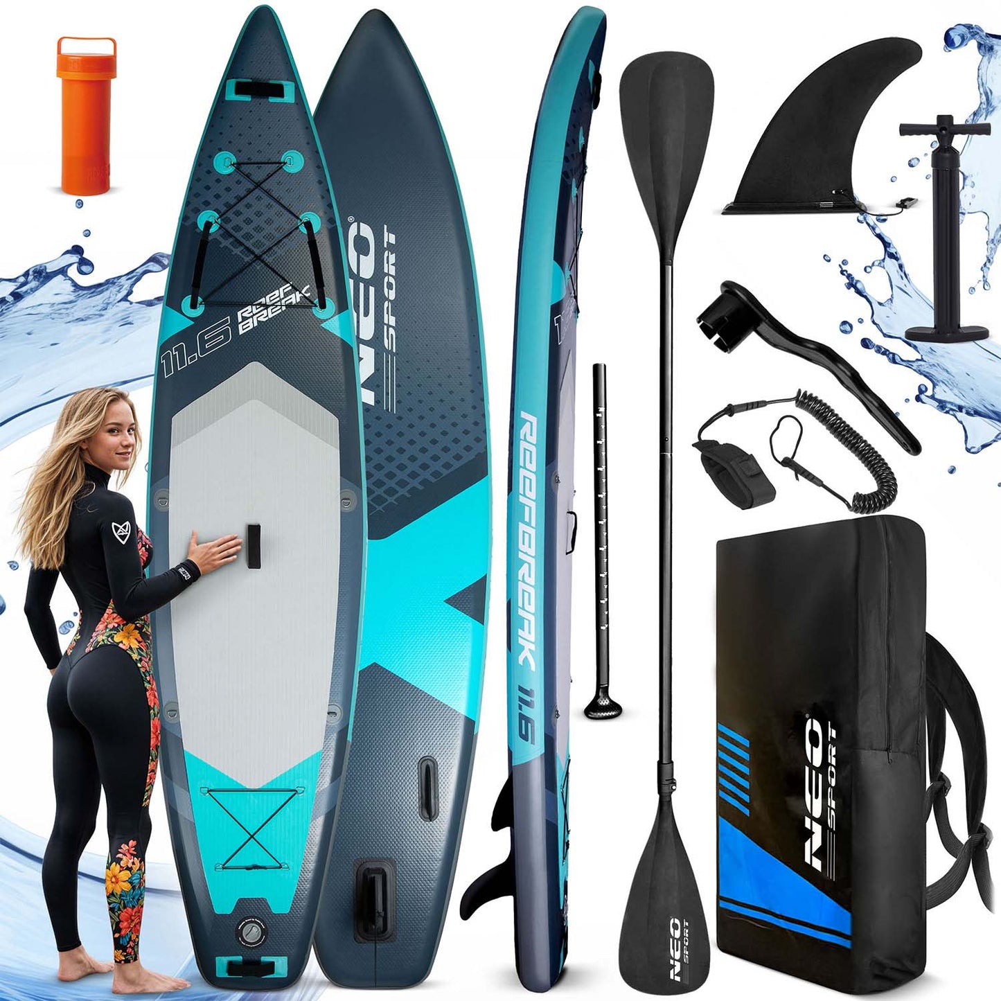 SUP Board, 350x81x15 cm, Neo-Sport Material
