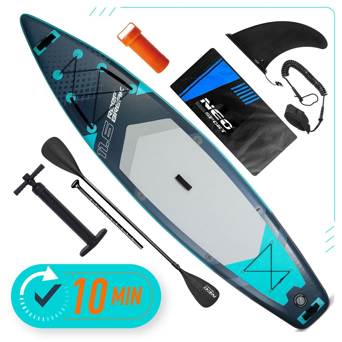 SUP Board, 350x81x15 cm, Neo-Sport Material
