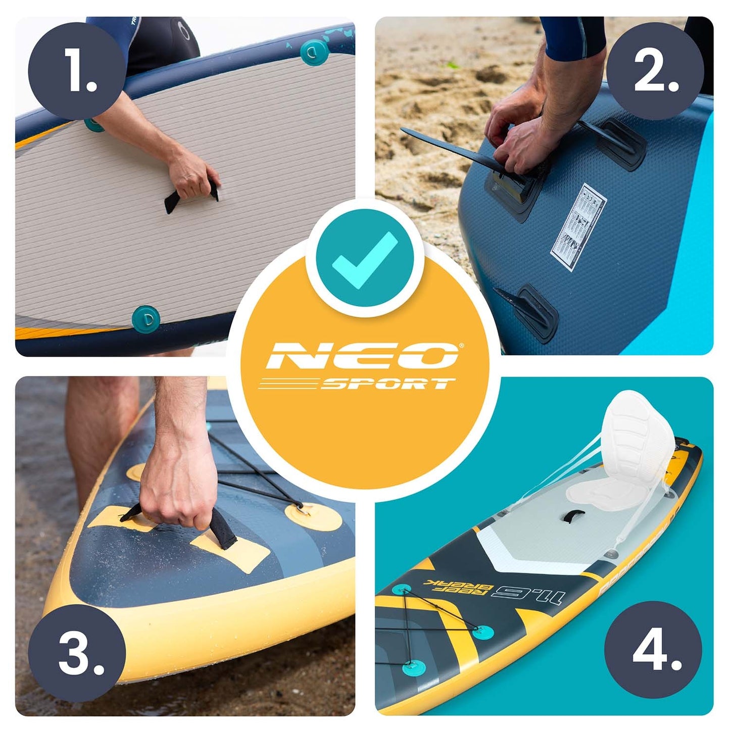SUP Board, 350 x 81 x 15 cm, Neo-Sport Material