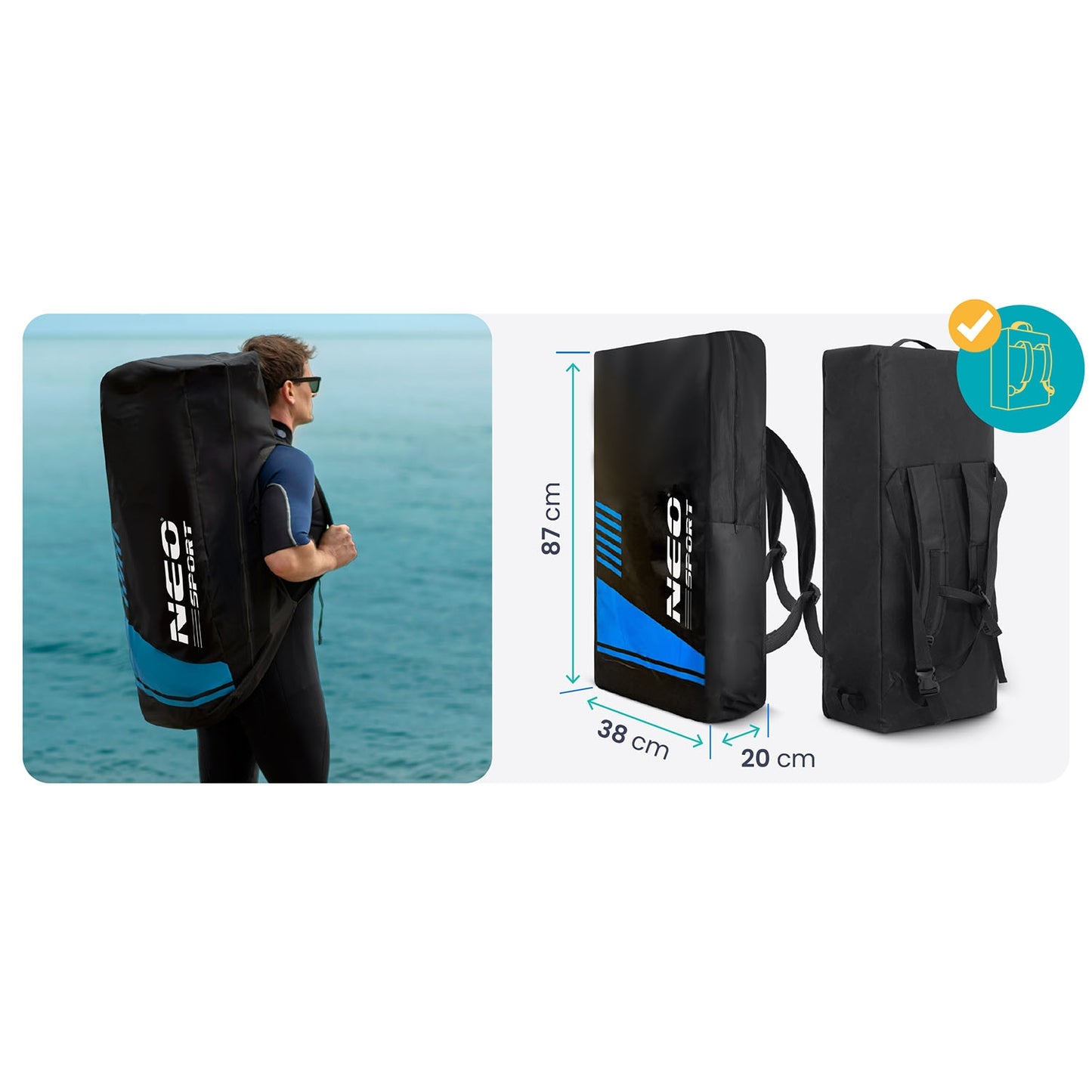 SUP Board, 350 x 81 x 15 cm, Neo-Sport Material