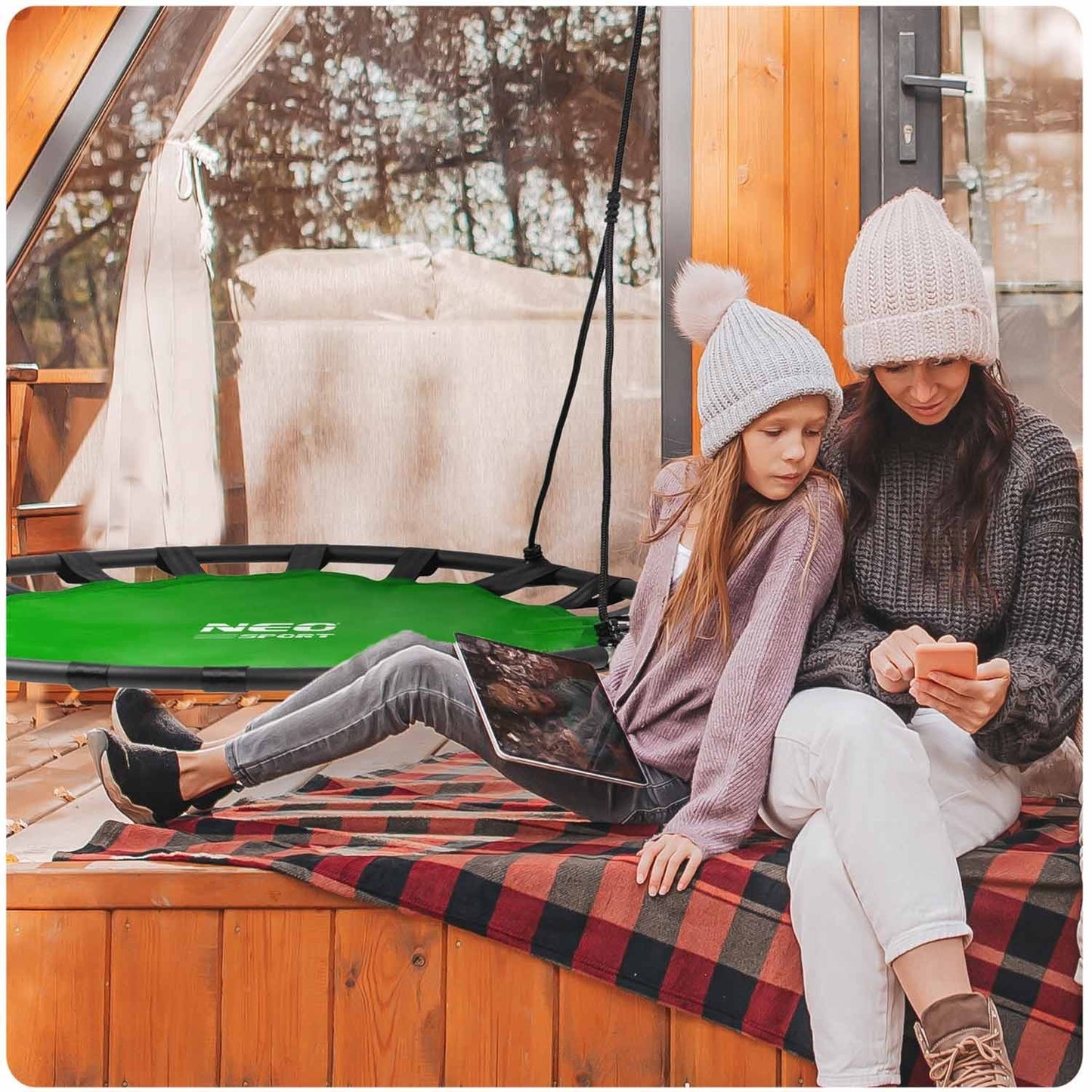 SWINGO XXL stork nest swing, 120 cm, green