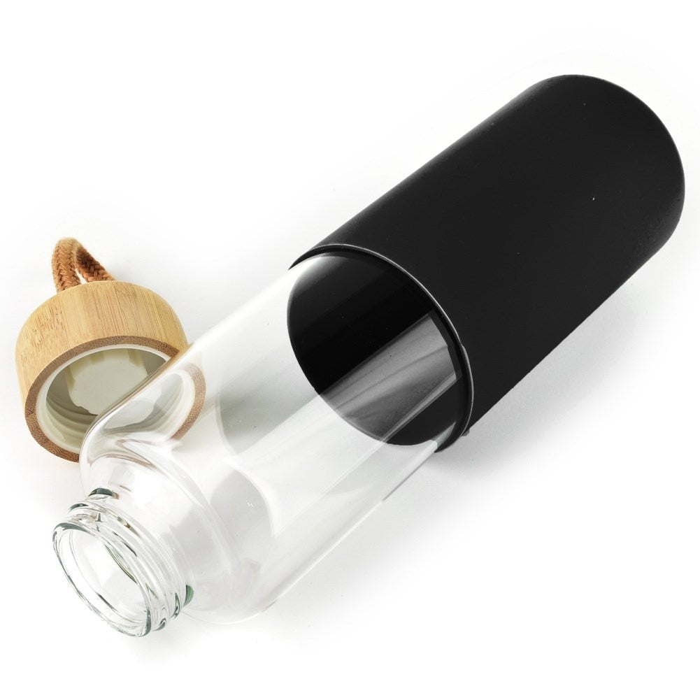 Safe Glass Bottle with Silicone Cover for Beverages