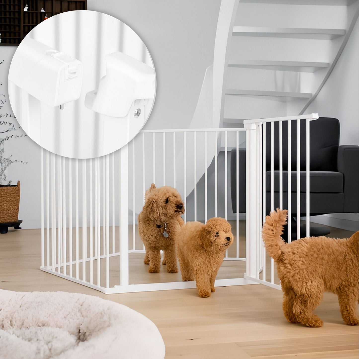 Safety Gate Playpen for Kids & Pets – 5 Panels, 60 cm, Metal
