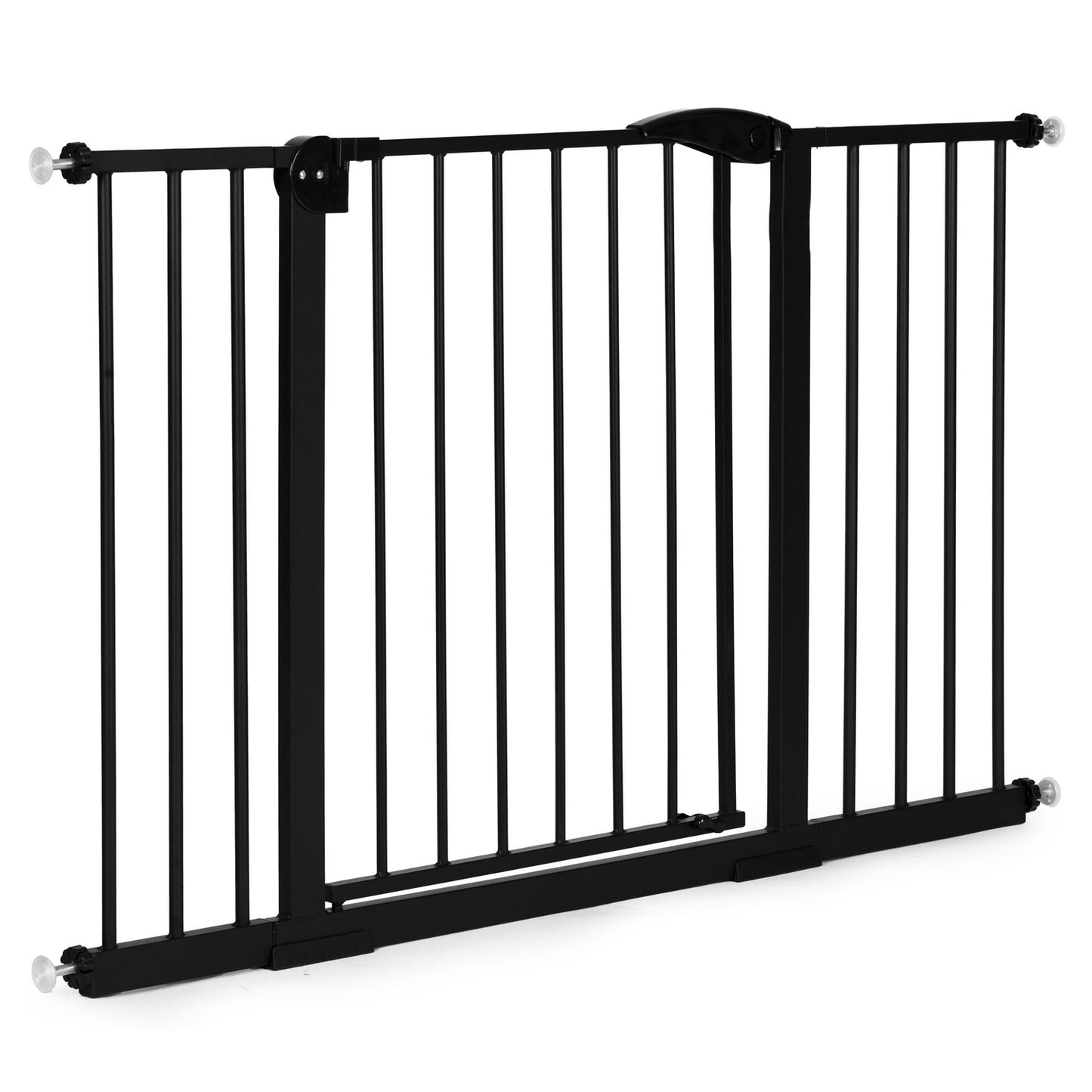 Safety Gate for Stairs & Doors, 74-132 cm, Steel, Black